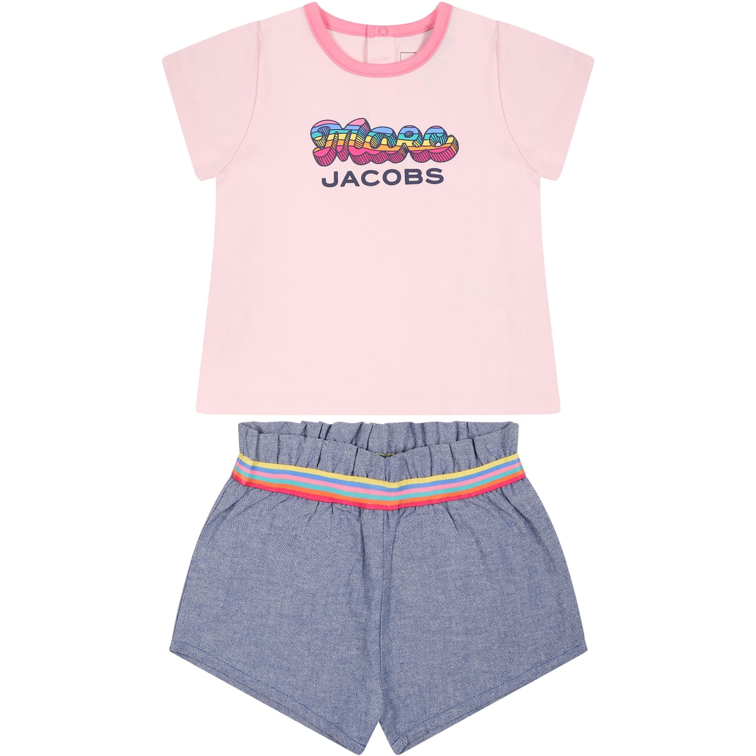Little Marc Jacobs Multicolor Suit For Baby Girl With Logo