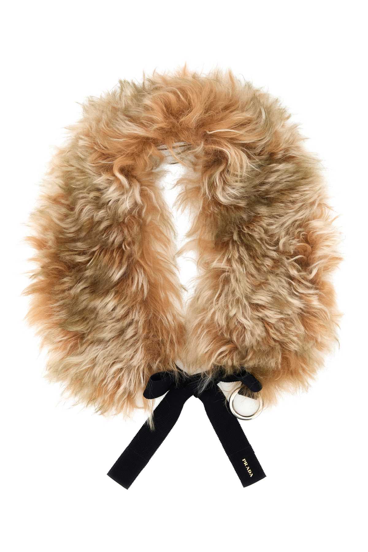 Prada Faux Fur Textured Leather Caps In Neutral