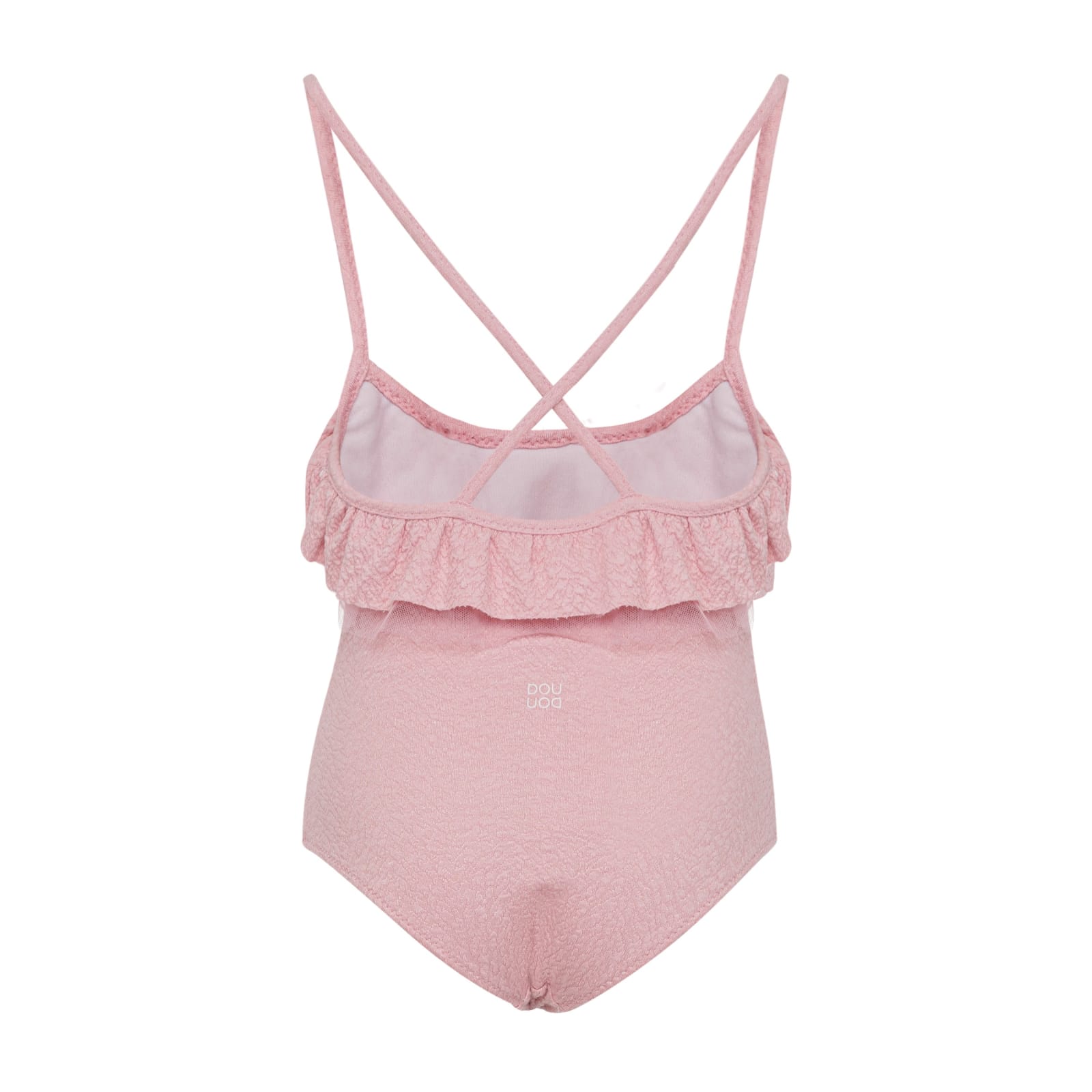 Shop Douuod Swimsuit With Ruffles In Pink