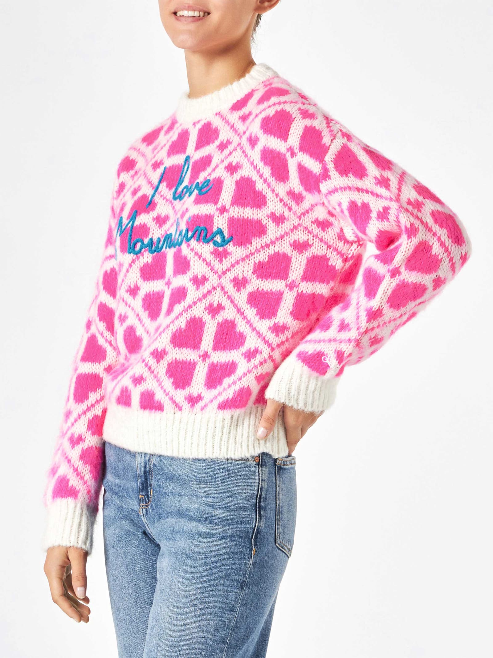 Mc2 Saint Barth Woman Brushed Crewneck With Lettering