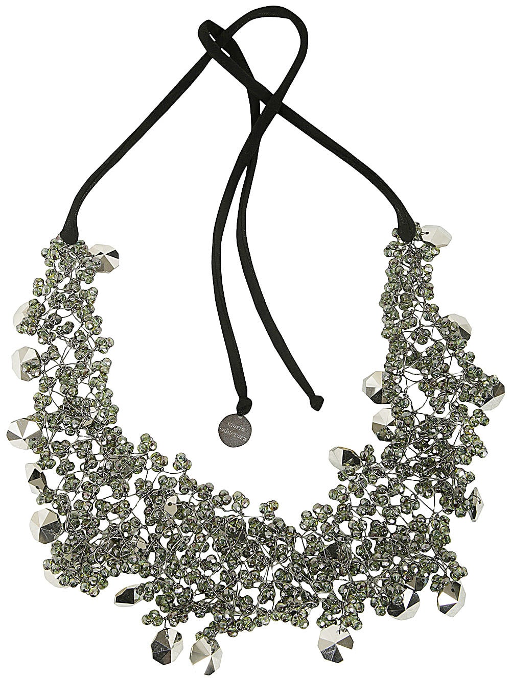 Shop Maria Calderara Crystals Necklace In W Green
