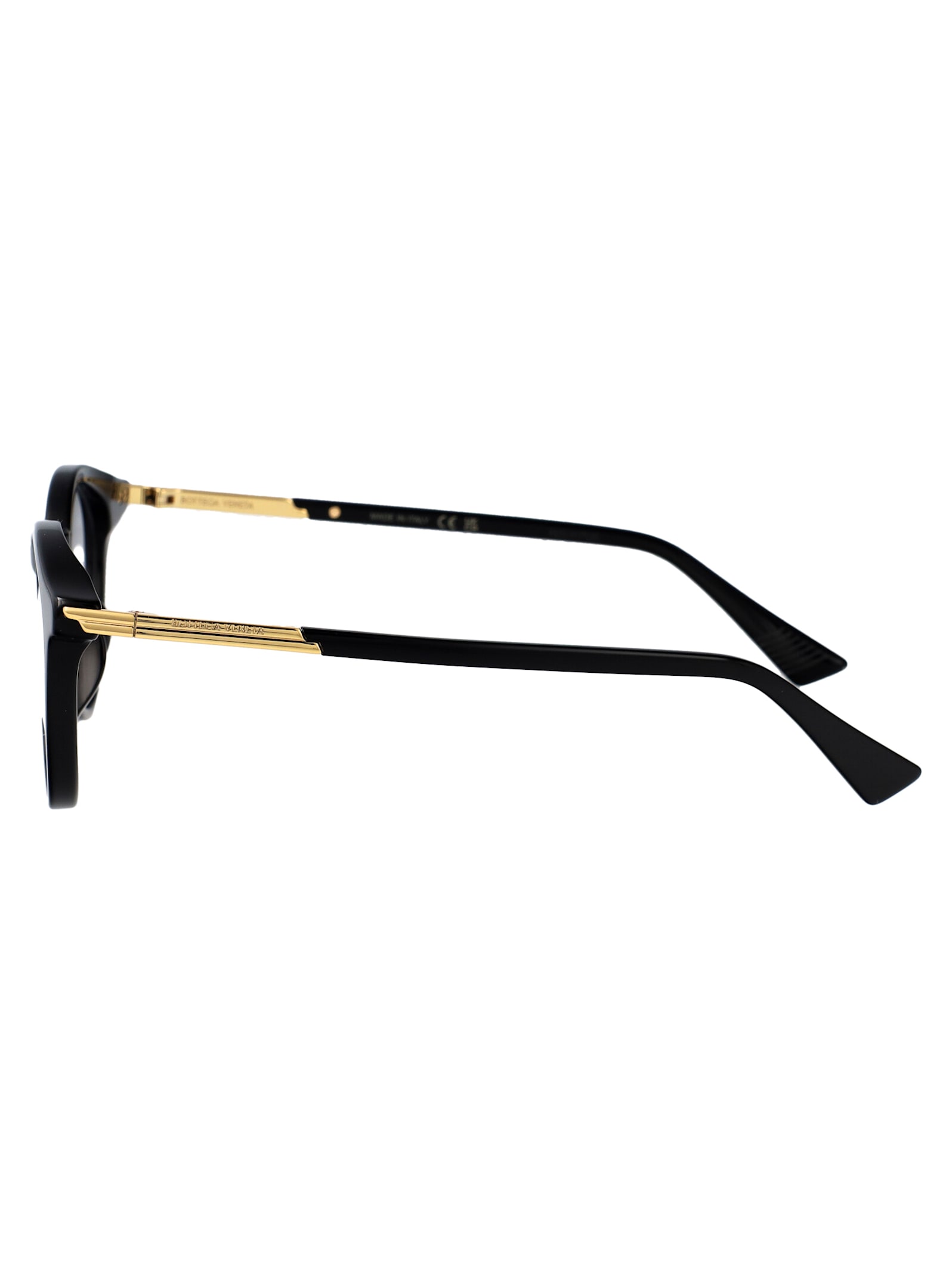 Bottega Veneta Bv1335oa Glasses In Black-gold-transparent