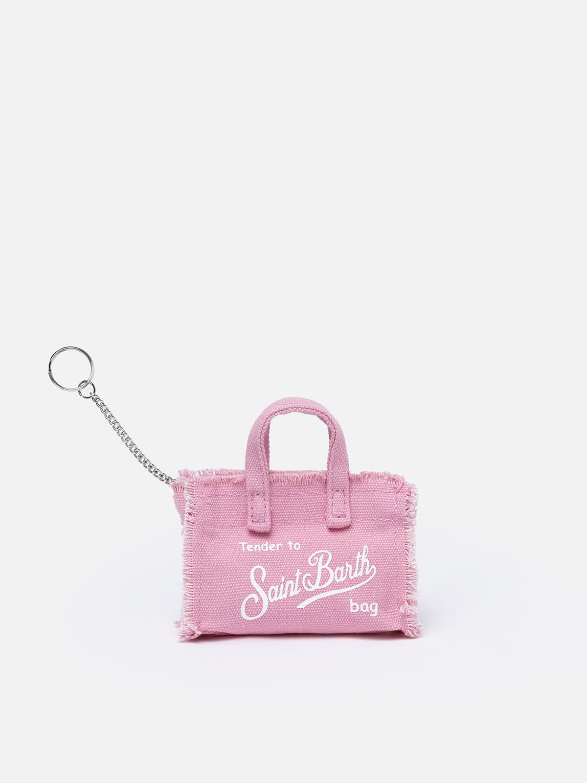 Mc2 Saint Barth Pink Cotton Canvas Key Holder In Pink