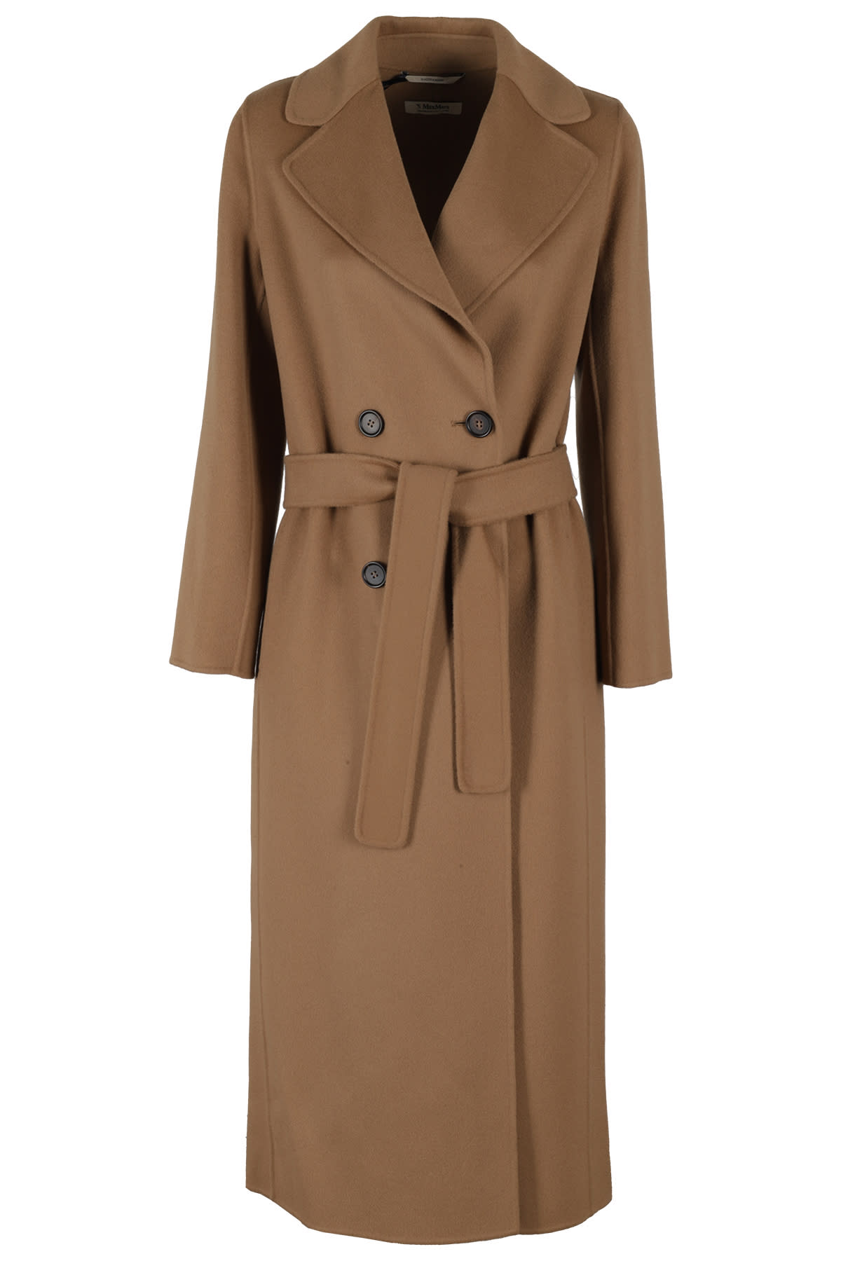 S Max Mara Camel Wool Blend Manuele Coat In Cammello