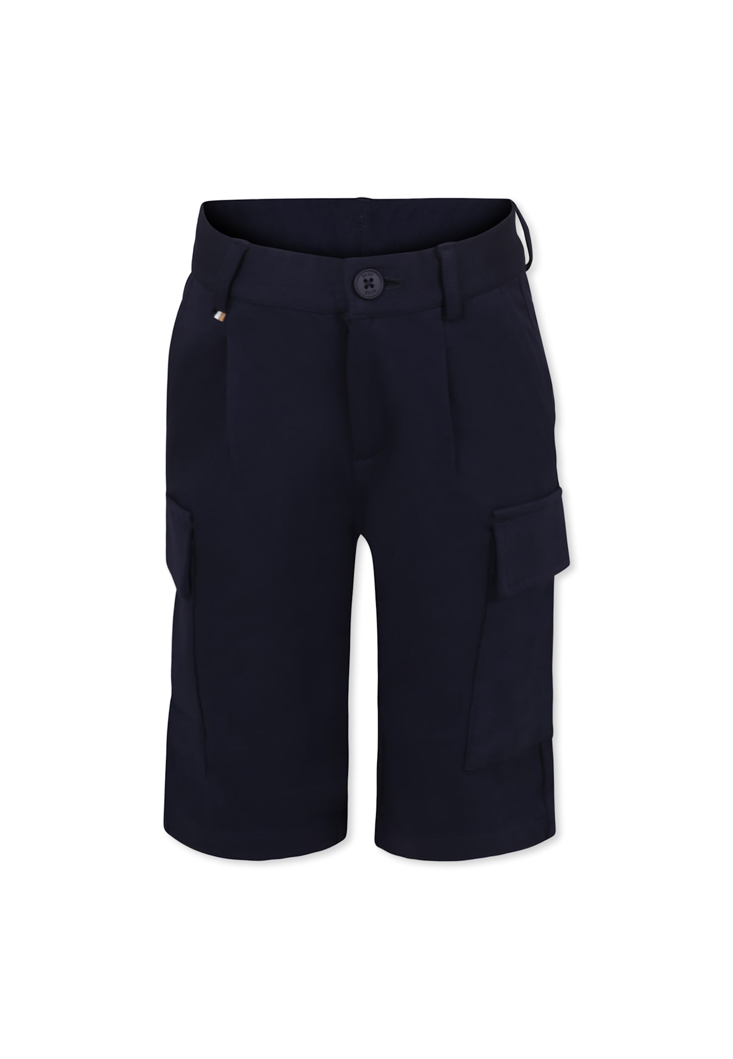 Hugo Boss Blue Shorts For Boy With Logo In Blue