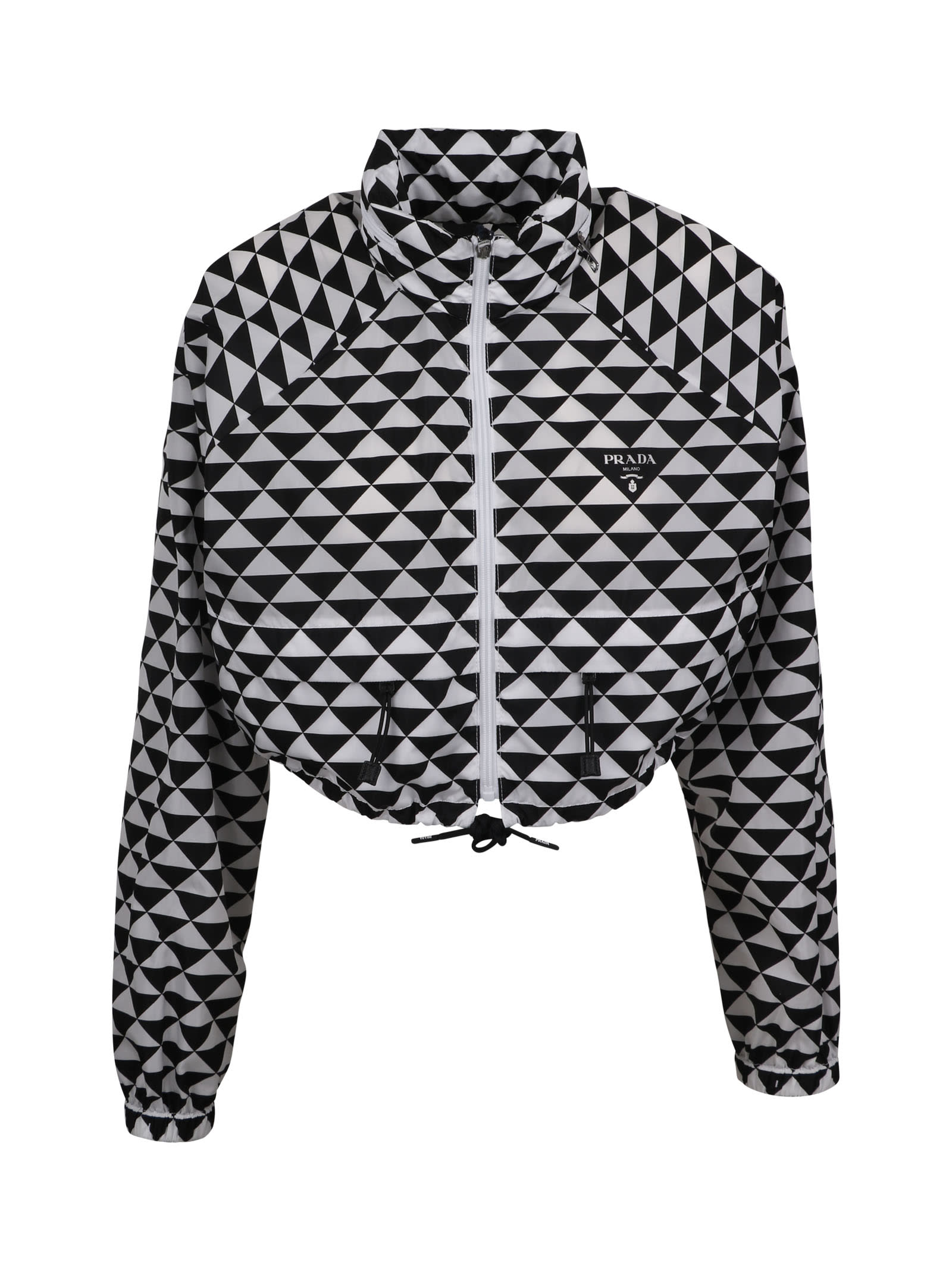 Shop Prada Logo-print Bomber Jacket