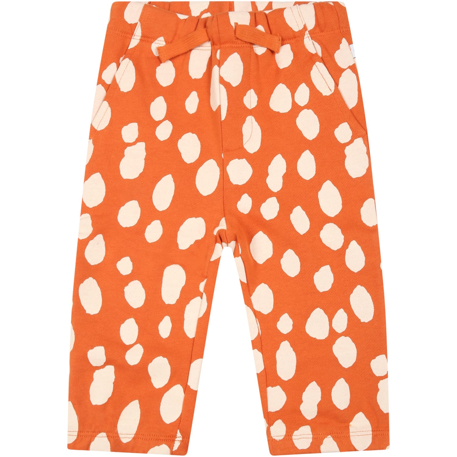 Stella McCartney Kids Orange Sweatpants For Babykids With Animalier Print