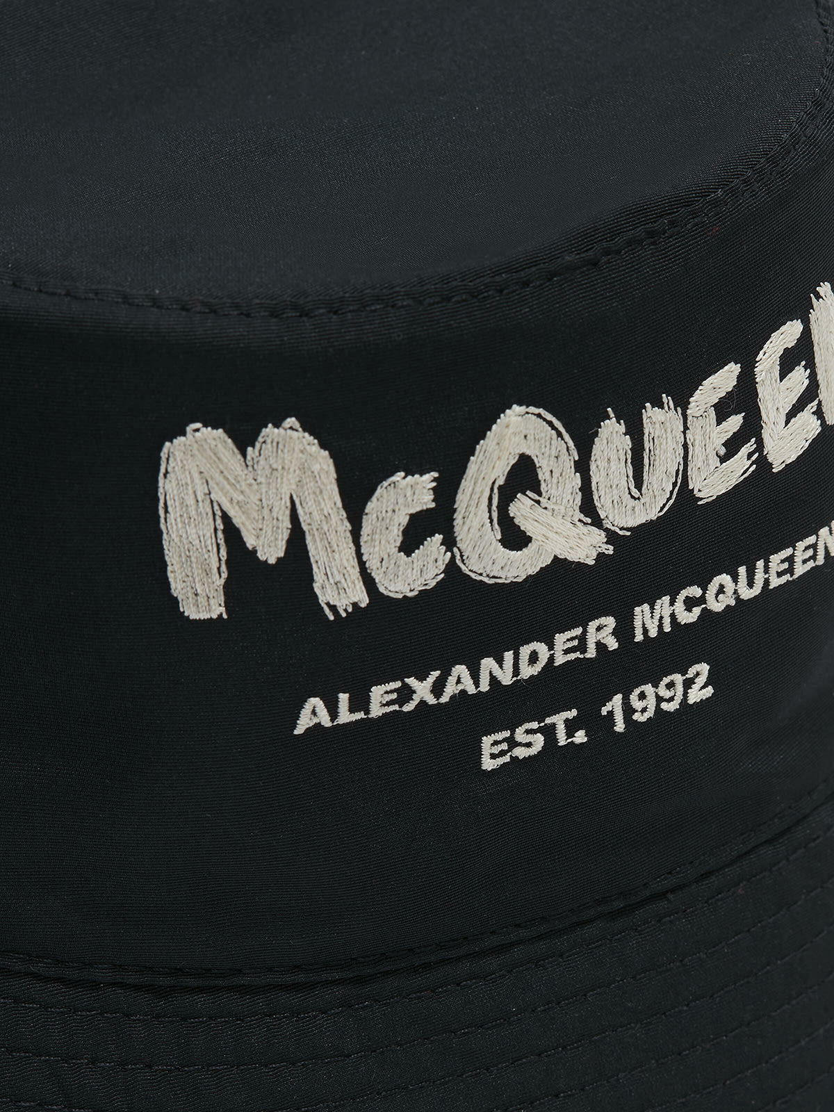 Shop Alexander Mcqueen Hat Graffiti In Black Ivory