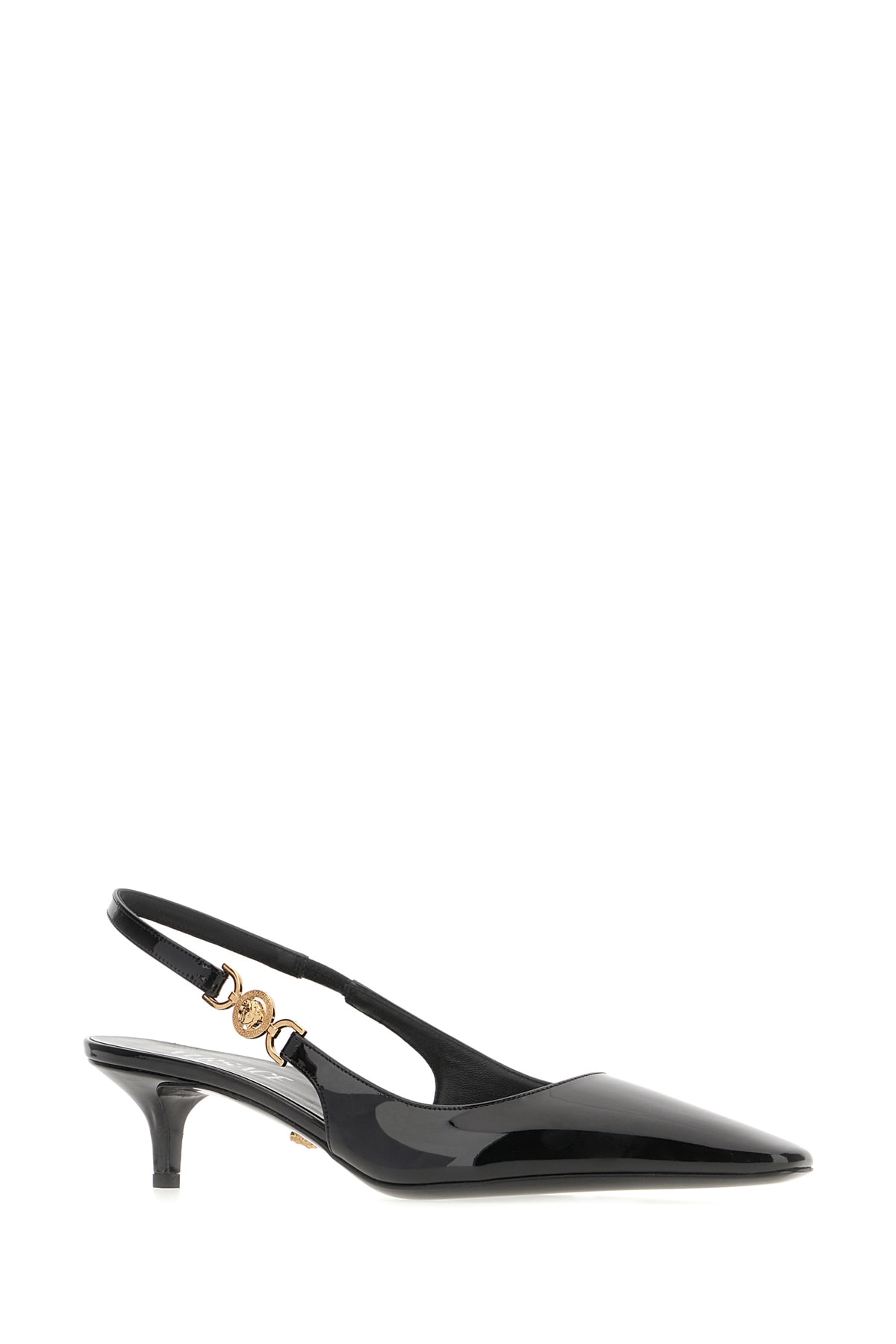 Shop Versace Black Leather Medusa Â 95 Pumps In 1b00v