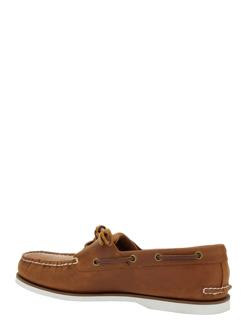 Timberland Brown Loafers With Bow Detail On The Front And Embossed Logo On The Side In Leather Man In Brown