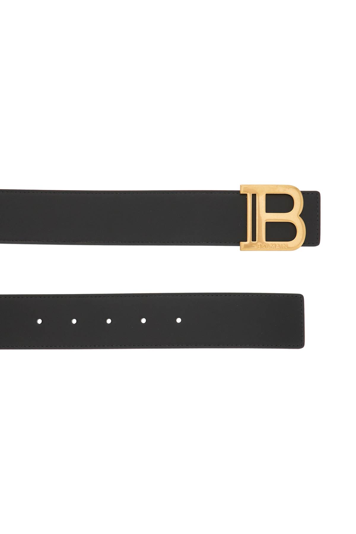 Shop Balmain Leather B-belt In Noir