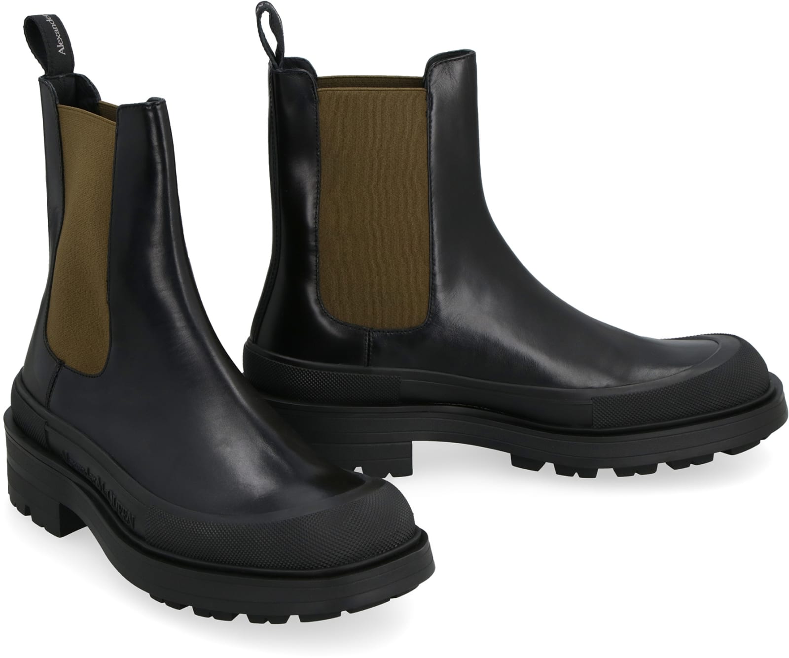 Alexander Mcqueen Stack Chelsea Ankle Boots In Black