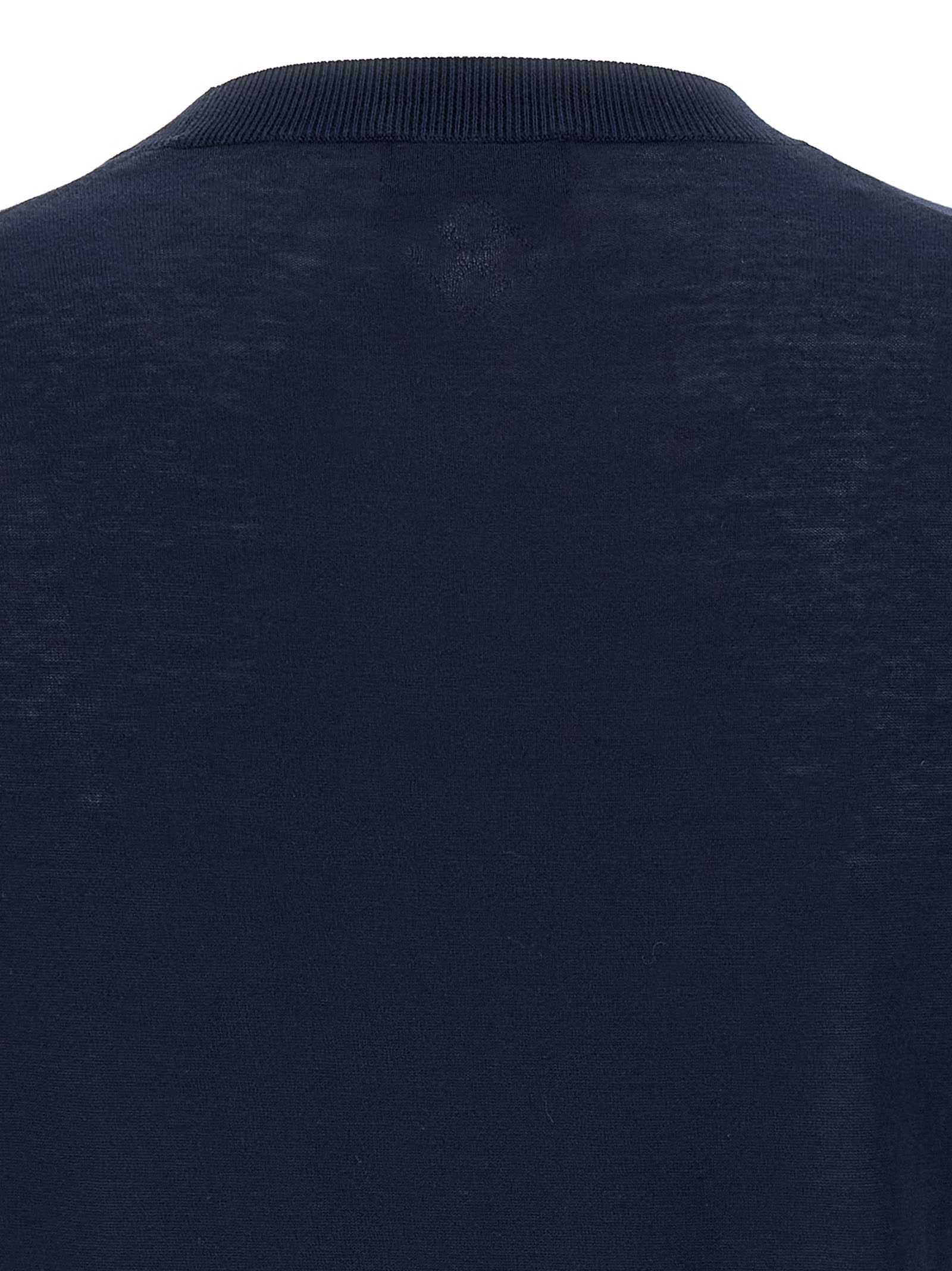 Ballantyne R Neck Sweaters And Cardigans In Blue