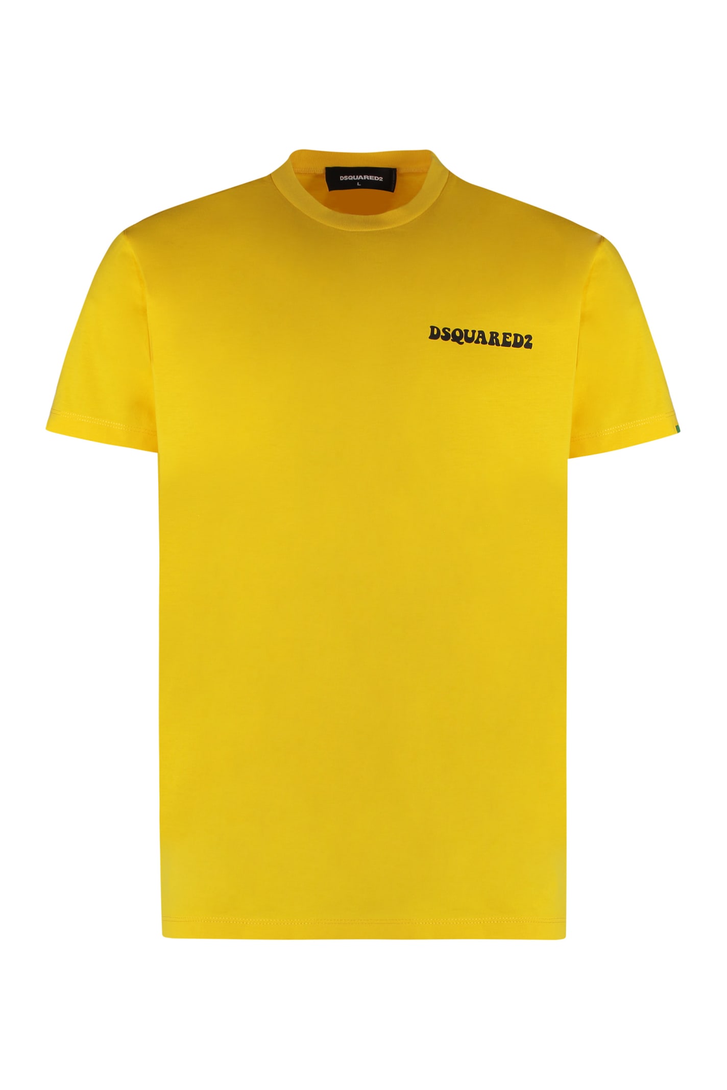 Shop Dsquared2 Cotton Crew-neck T-shirt In Yellow