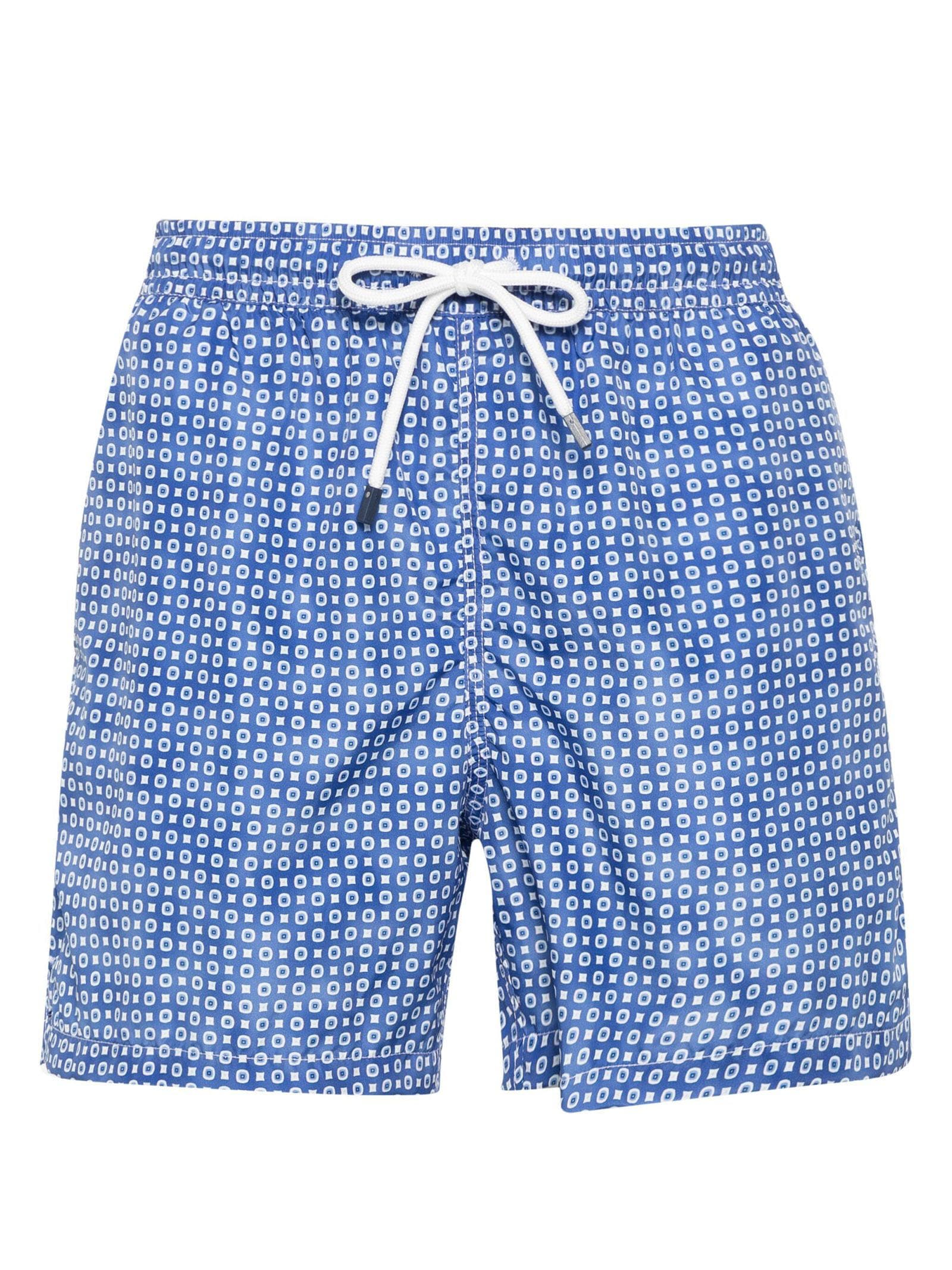 Shop Fedeli Madeira Turtle-print Swim Shorts In Blue