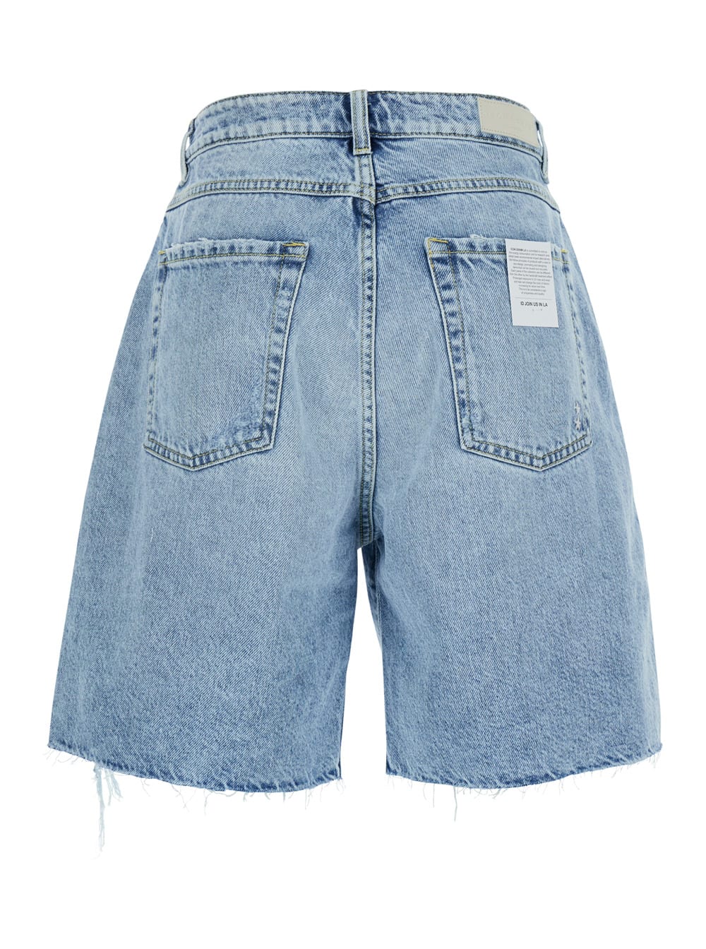 Shop Icon Denim Lea Light Blue Bermuda Shorts With Rips In Cotton Denim Woman