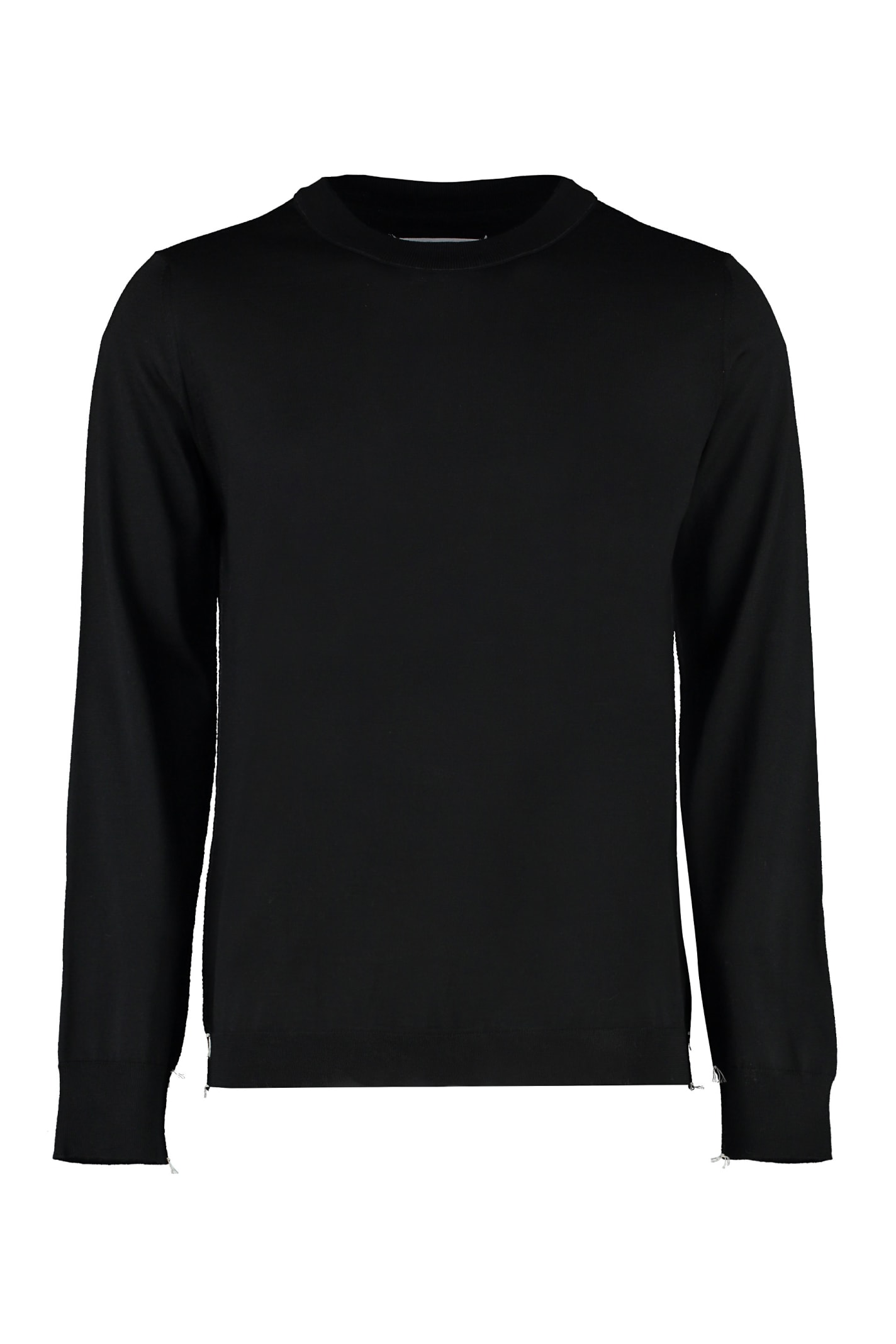 Maison Margiela Crew-neck Wool Sweater In Black
