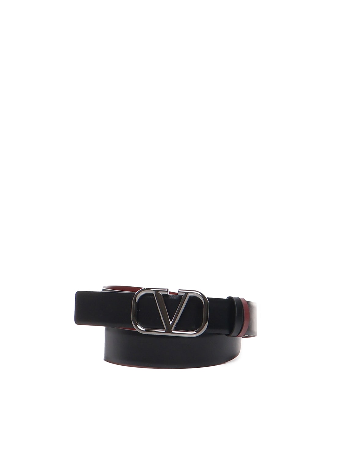 Shop Valentino Vlogo Signature Reversible Belt In Black