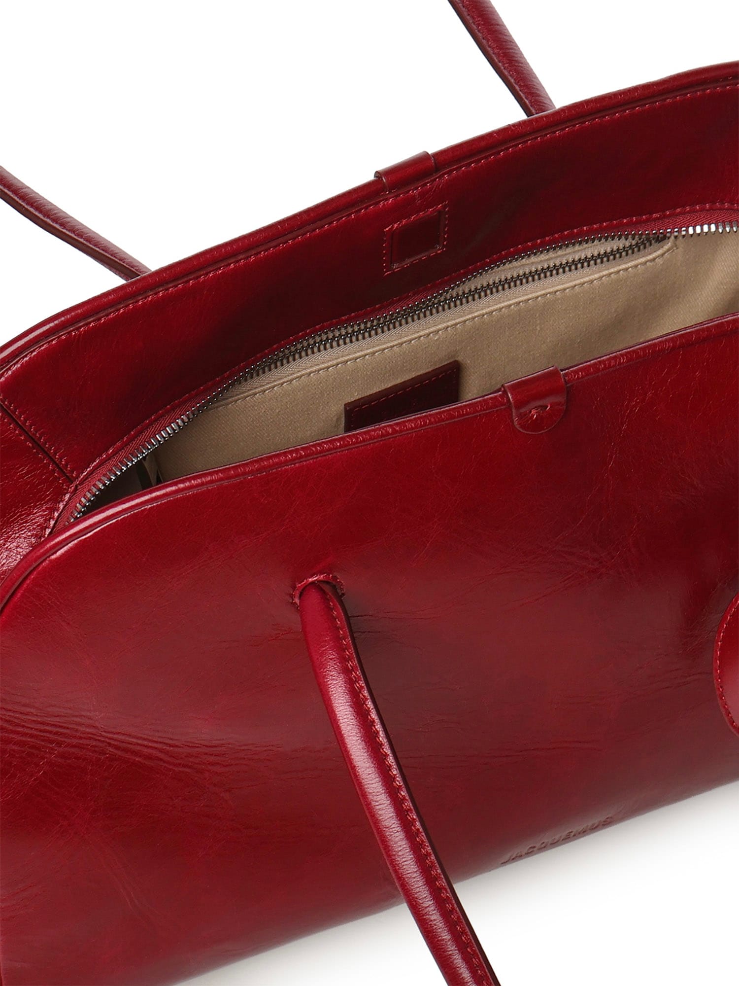 Jacquemus Le Turismo Soft Calf Leather Shoulder Bag In Burgundy
