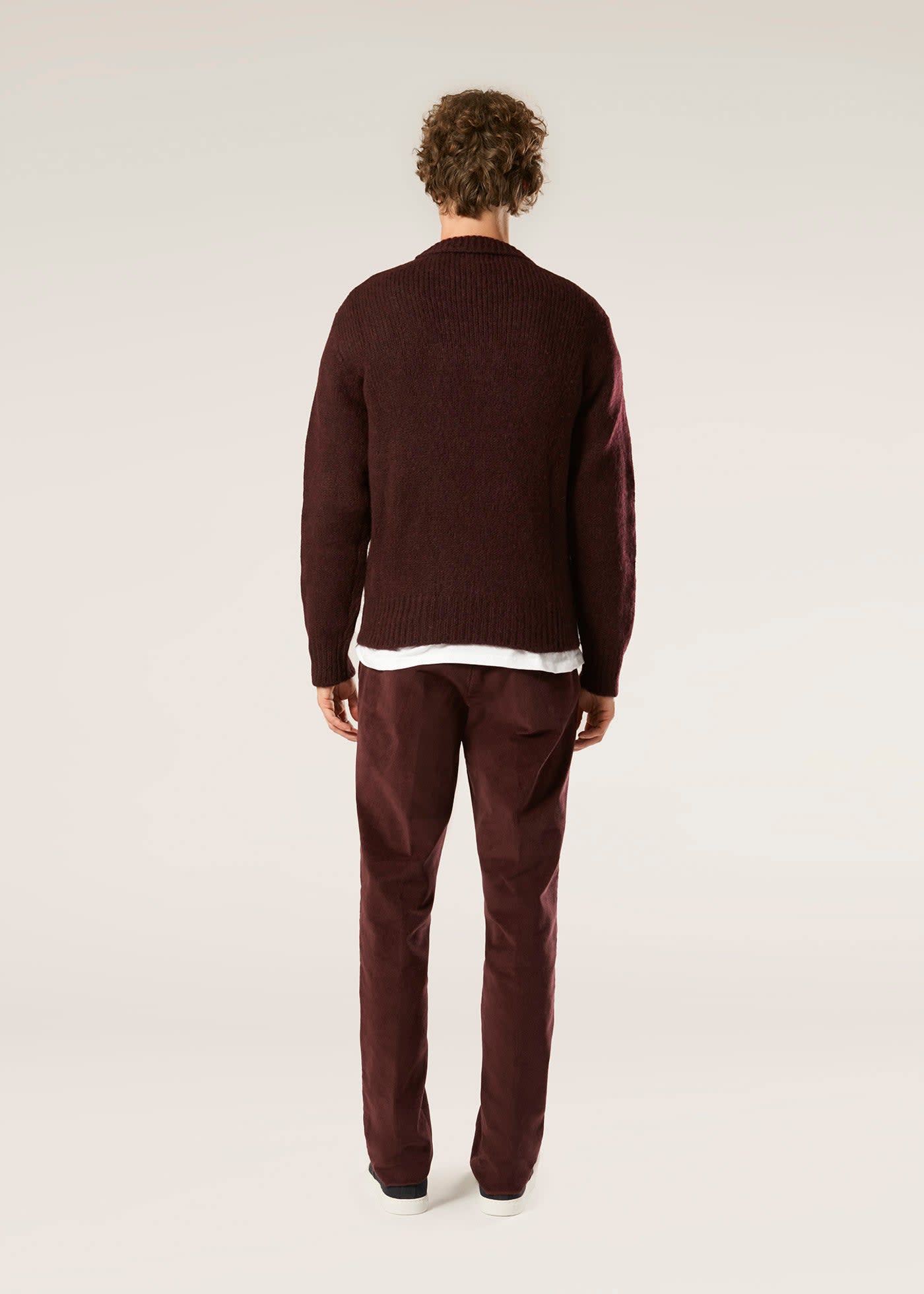 Doppiaa Aappio Burgundy Wool And Alpaca Sweater In Brown