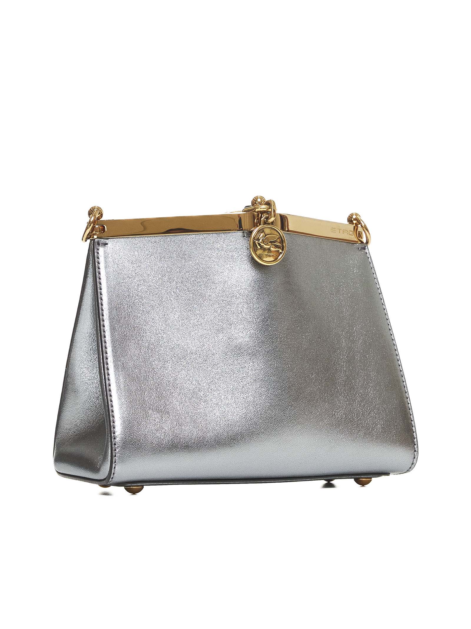 Shop Etro Shoulder Bag In Argento