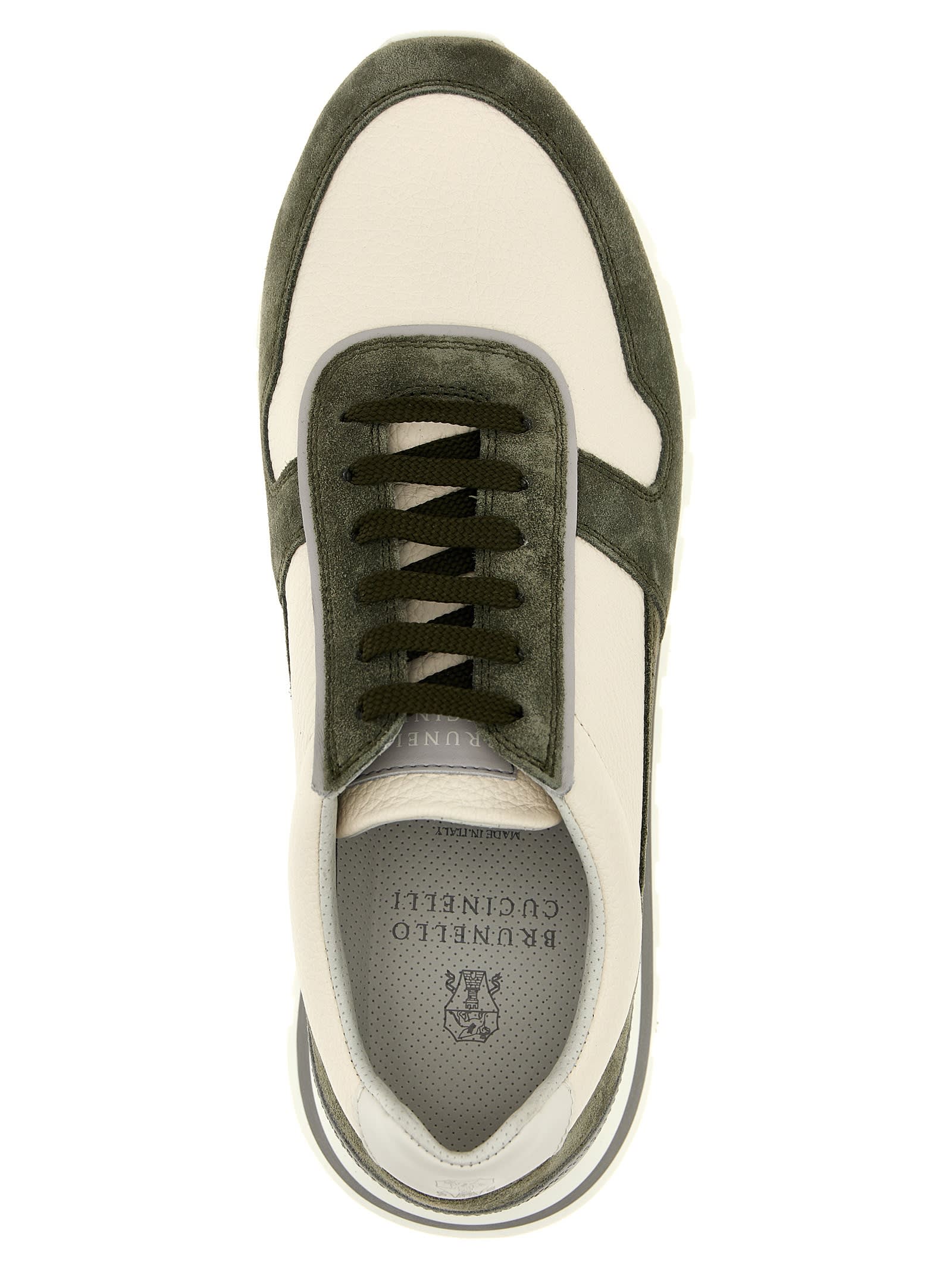 Shop Brunello Cucinelli Suede Leather Sneakers In Multicolor