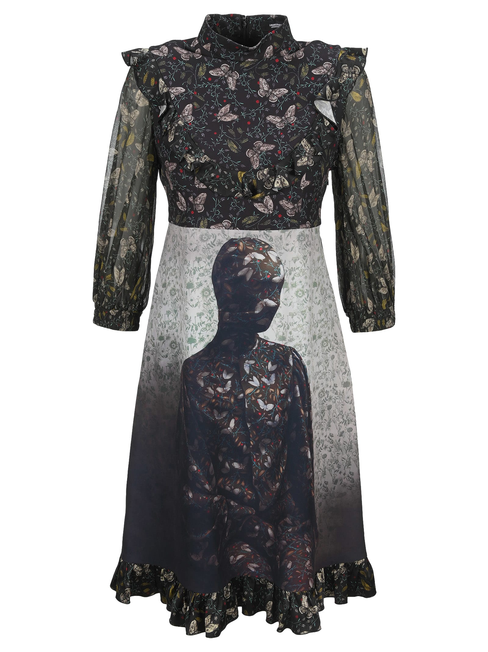 Undercover Jun Takahashi Undercover Frilled Butterfly Print Dress