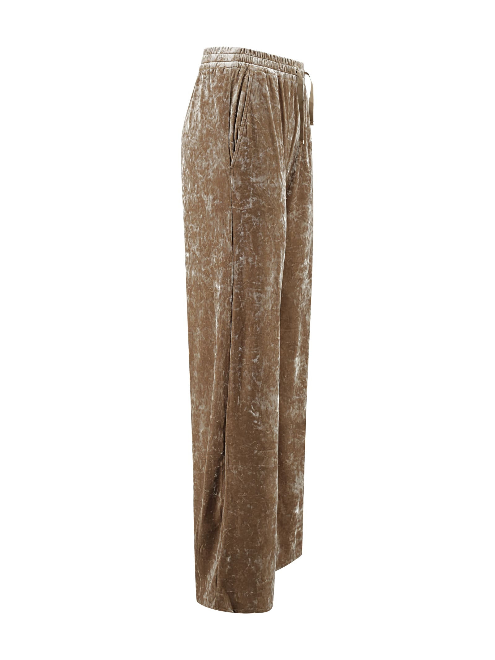 Shop Herno Velvet Trousers In Camel