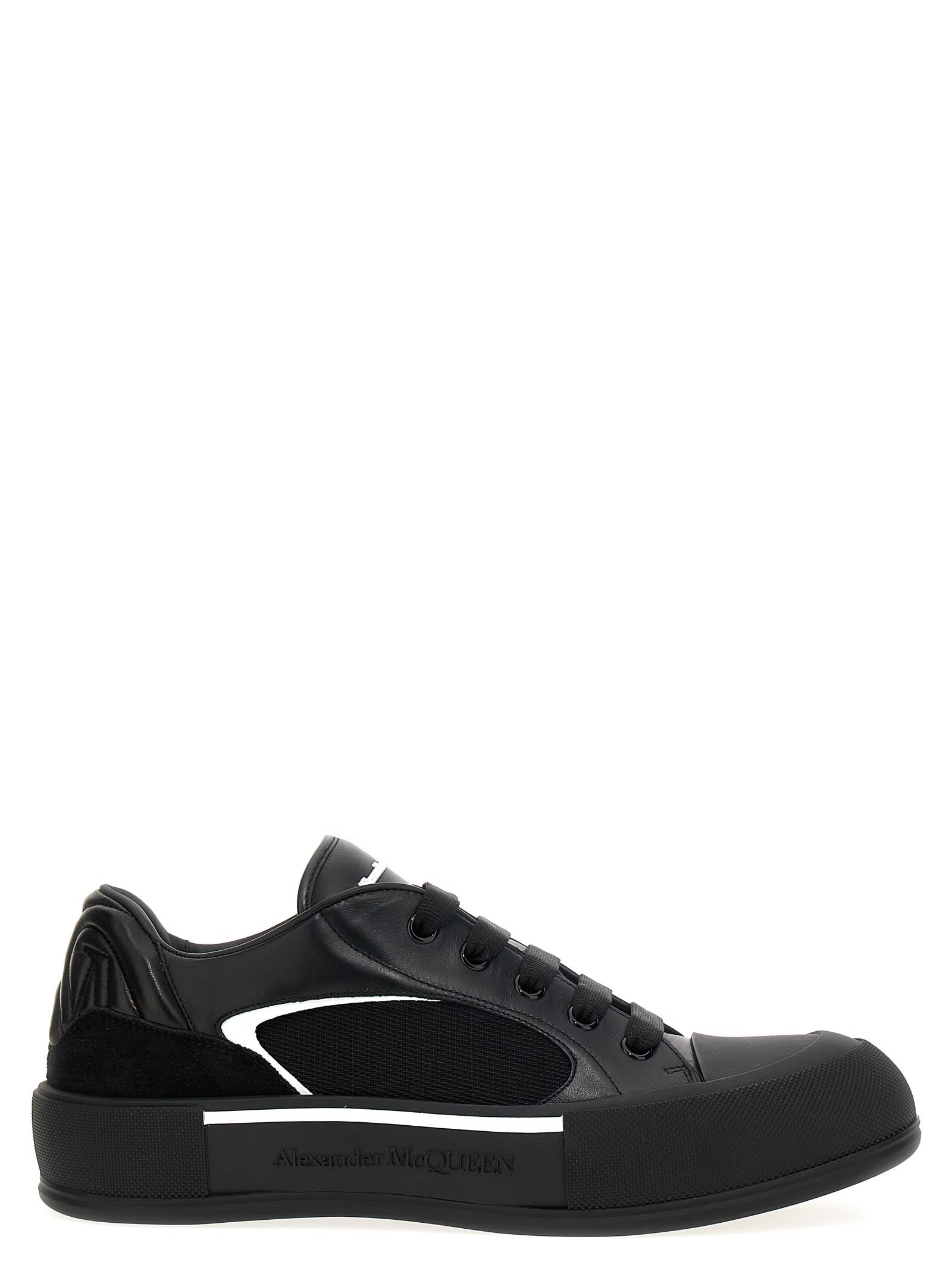 Alexander Mcqueen Neoprene Canvas Sneakers In Black