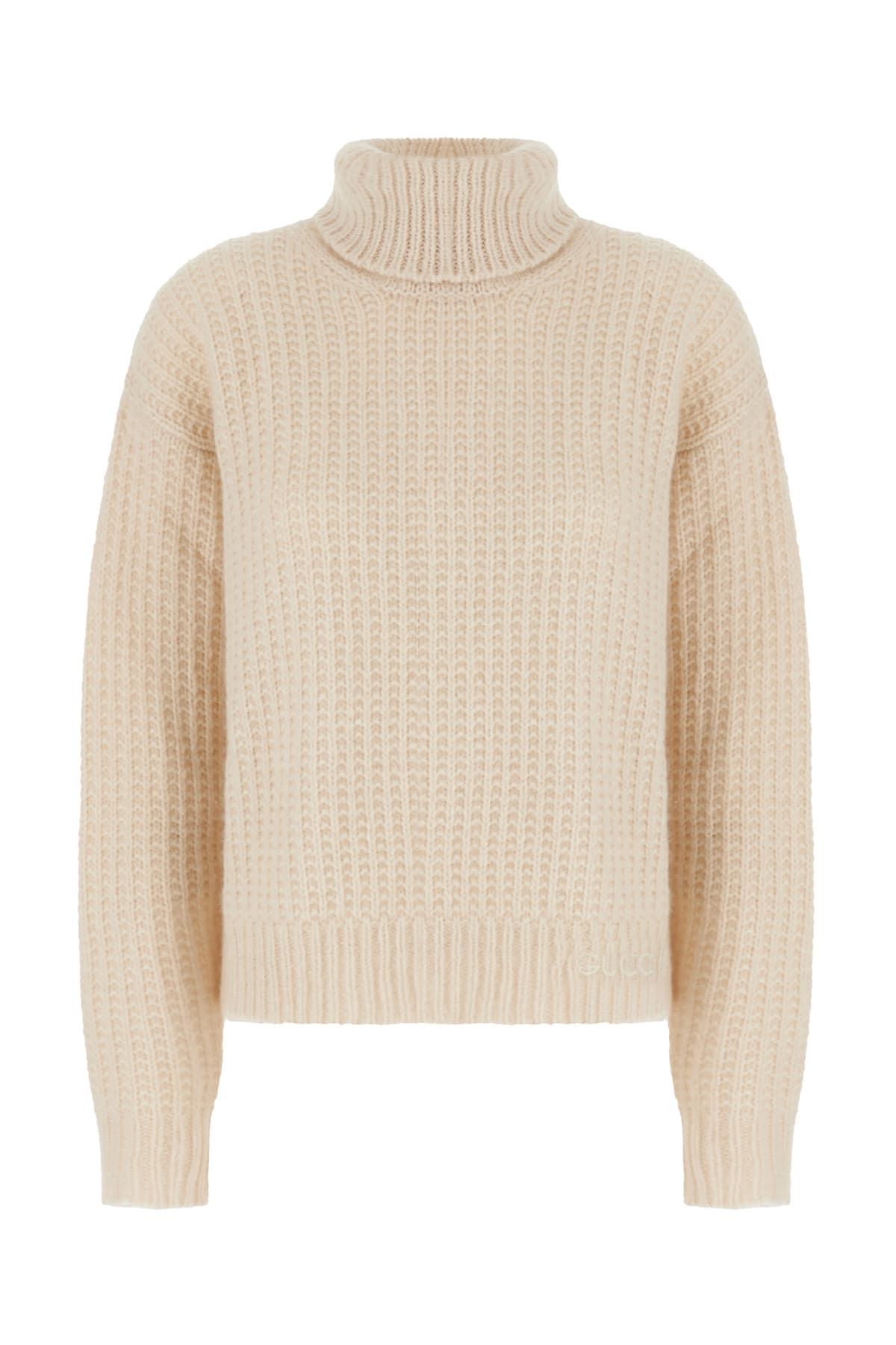 Shop Gucci Sand Cashmere Blend Oversize Sweater In White