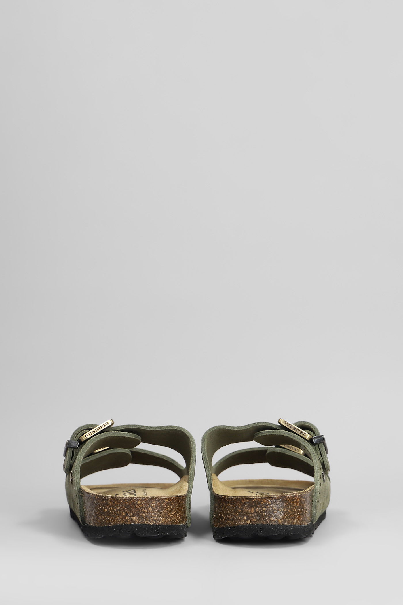 Cubanas Amalia Flats In Green Suede