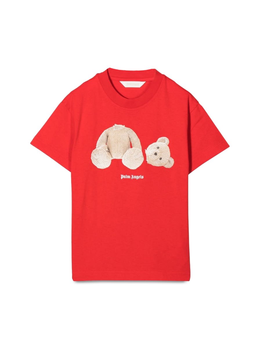Shop Palm Angels Bear T-shirt In Red