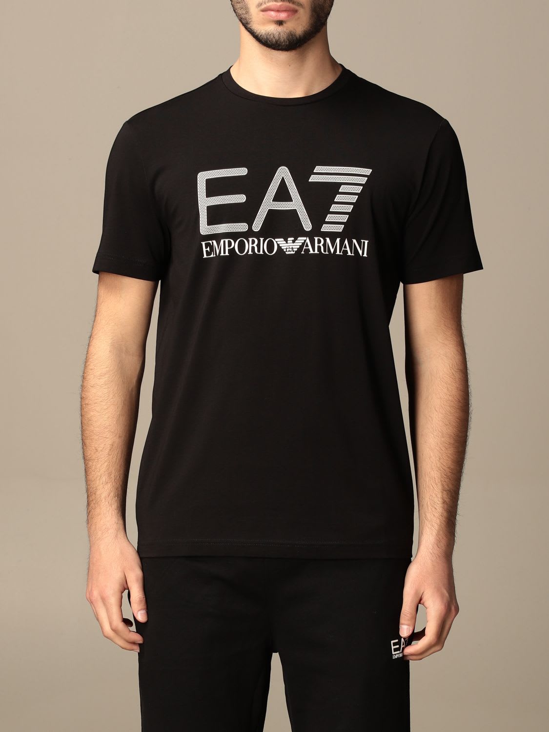 EA7Ea7 T-shirt Ea7 Stretch Cotton T-shirt With Logo | DailyMail