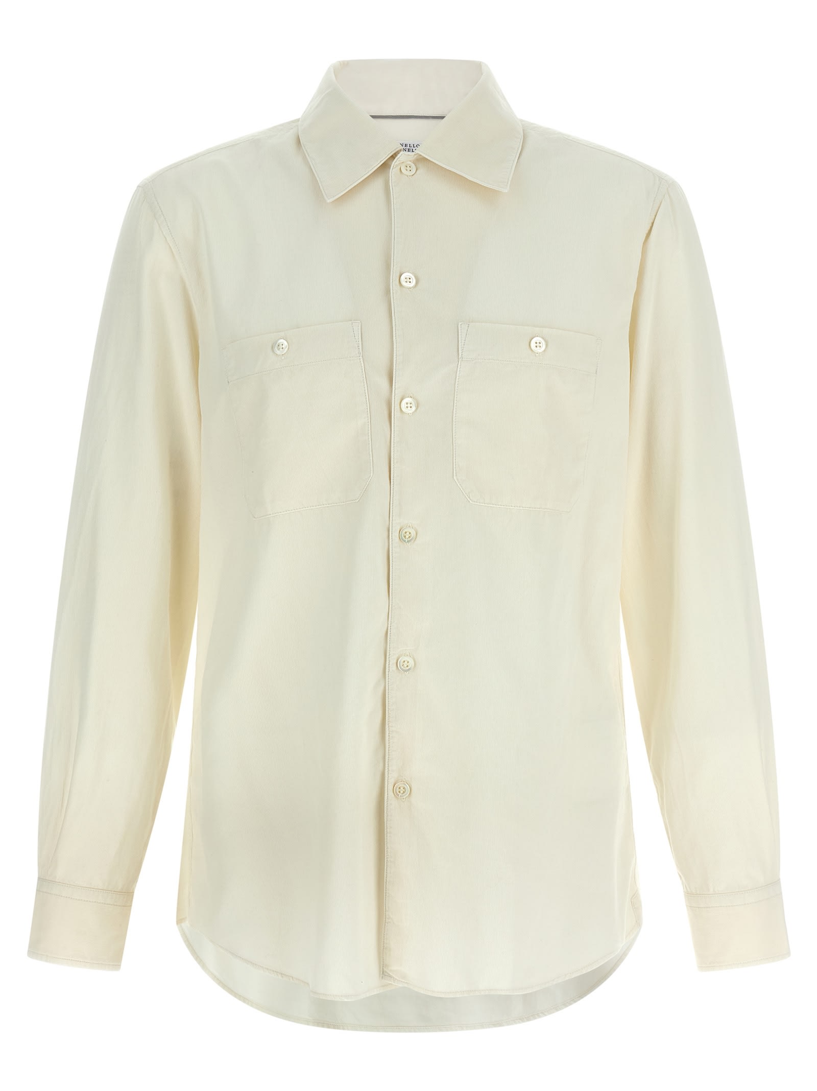 Brunello Cucinelli Long Sleeve Button-down Collar Shirt In White