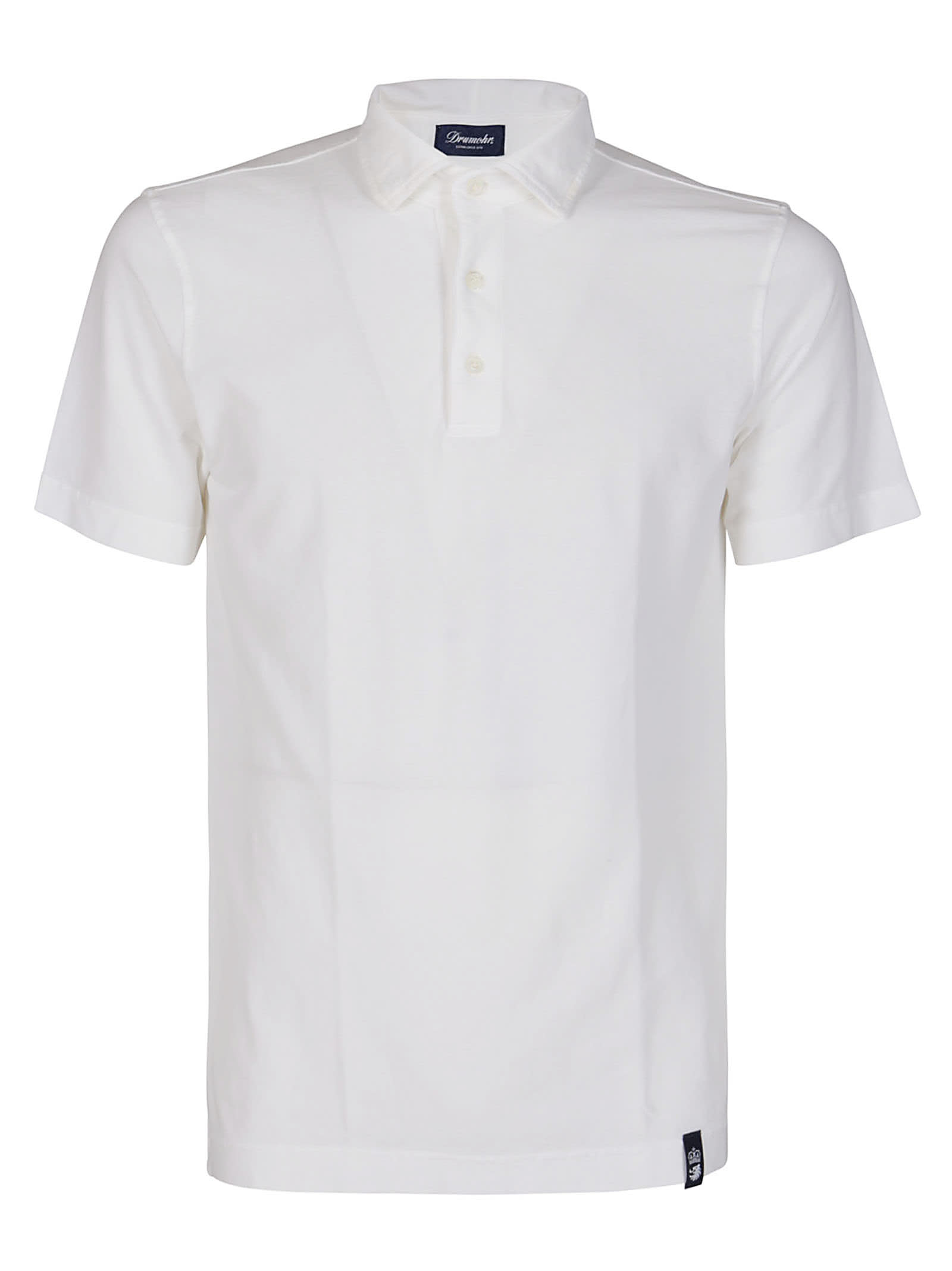 Drumohr White Cotton Polo Shirt