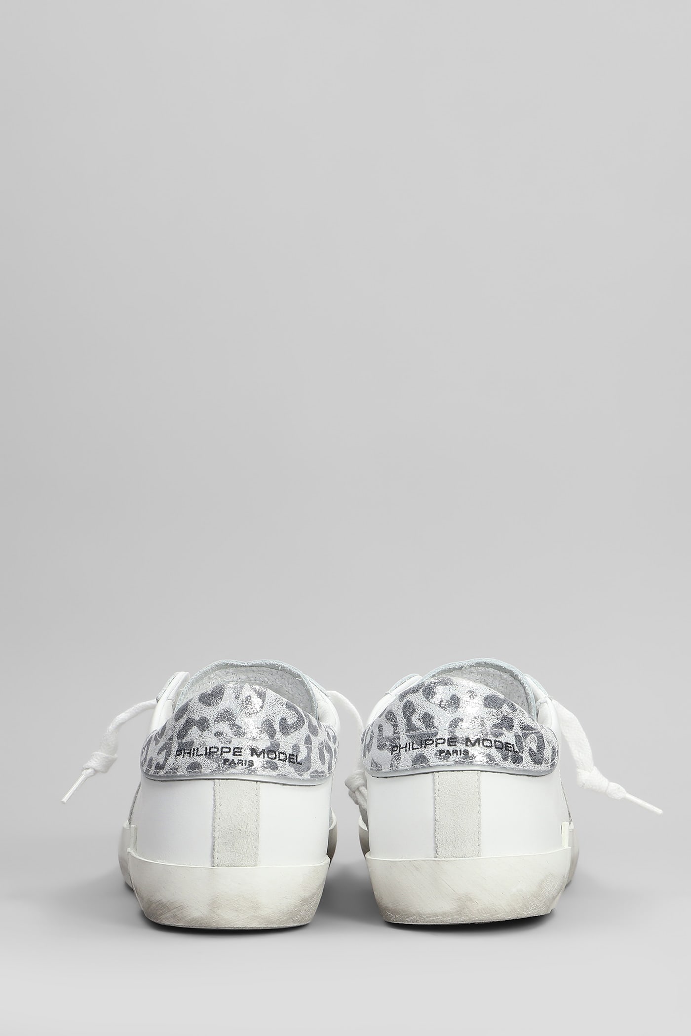 Philippe Model Prsx Low Sneakers In White Leather In White