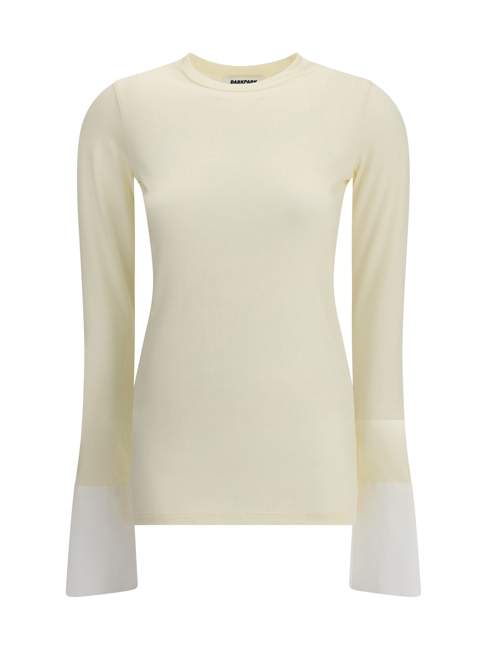 Darkpark Nora Jumper With Buttoned Shirt Cuffs In Neutral