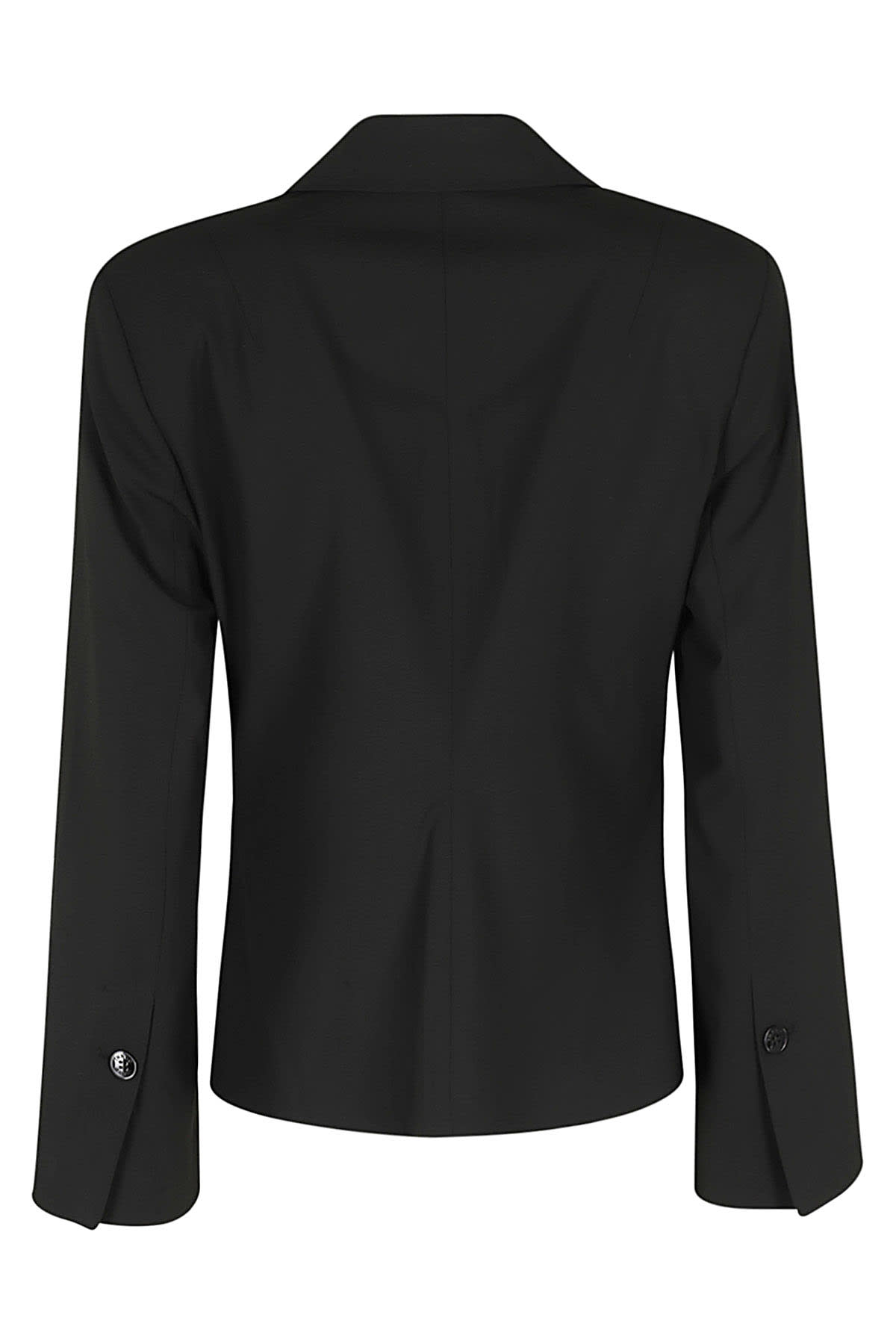 Shop Ganni Drapey Melange Fitted Double Breasted Blazer