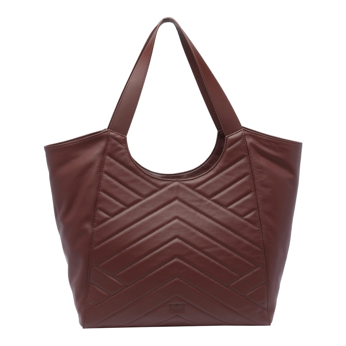 Shop Pinko Puzzle Tote Bag In Brown