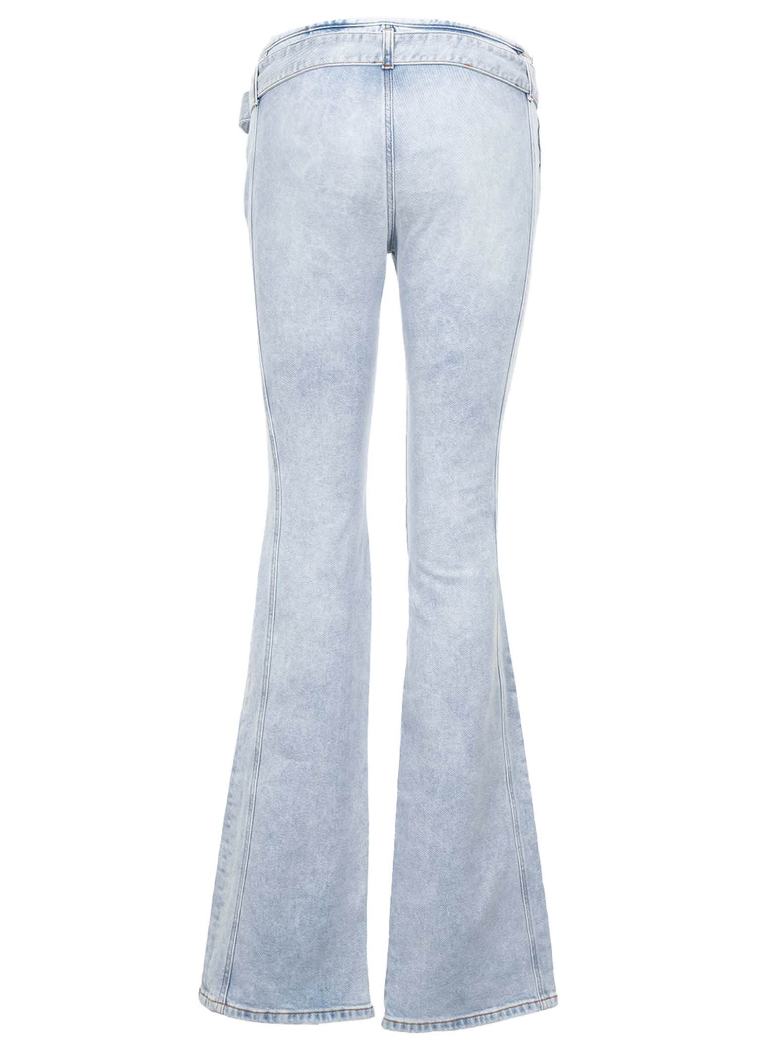 Shop Diesel D-ebbey Belted Flared Jeans In Blue