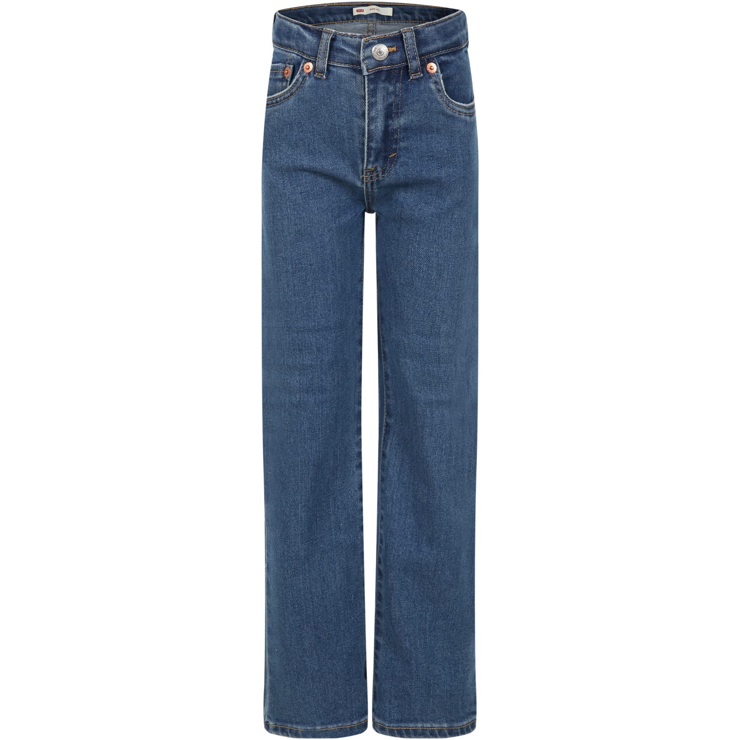 Levi's Kids' Blue Jeans For Girl With Logo In Denim