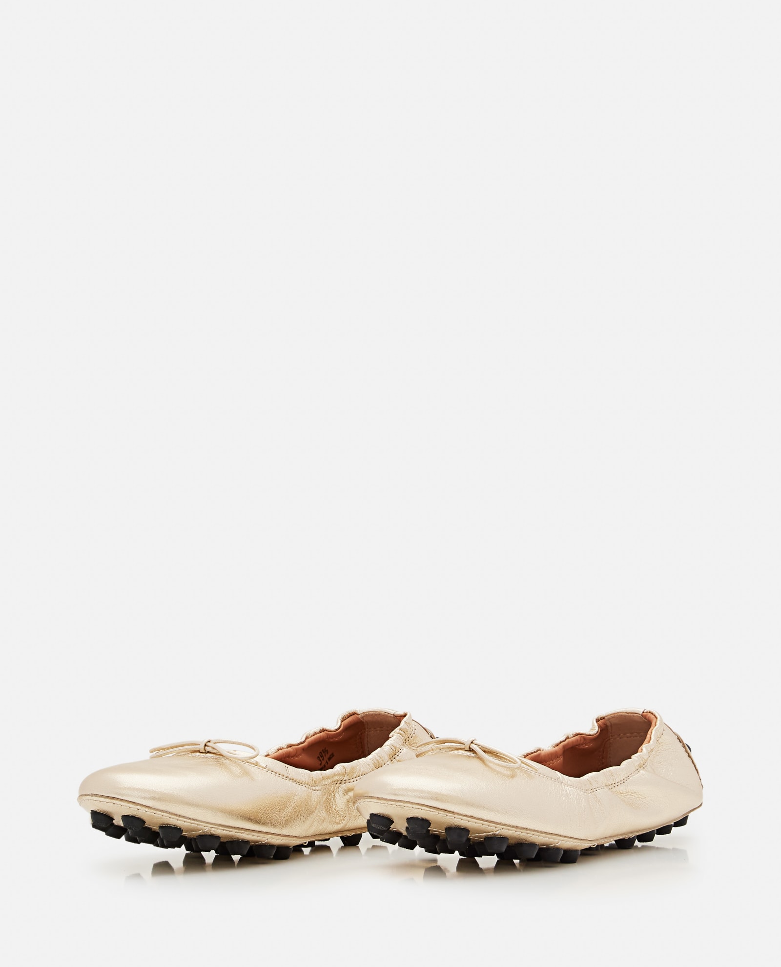 Tod's Women's Ball Leather Bow Ballet Flats In Golden