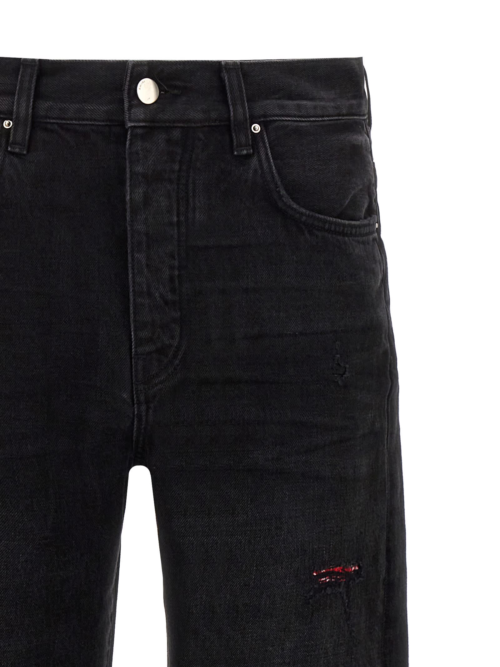 Shop Amiri Bandana Repair Jeans In Black