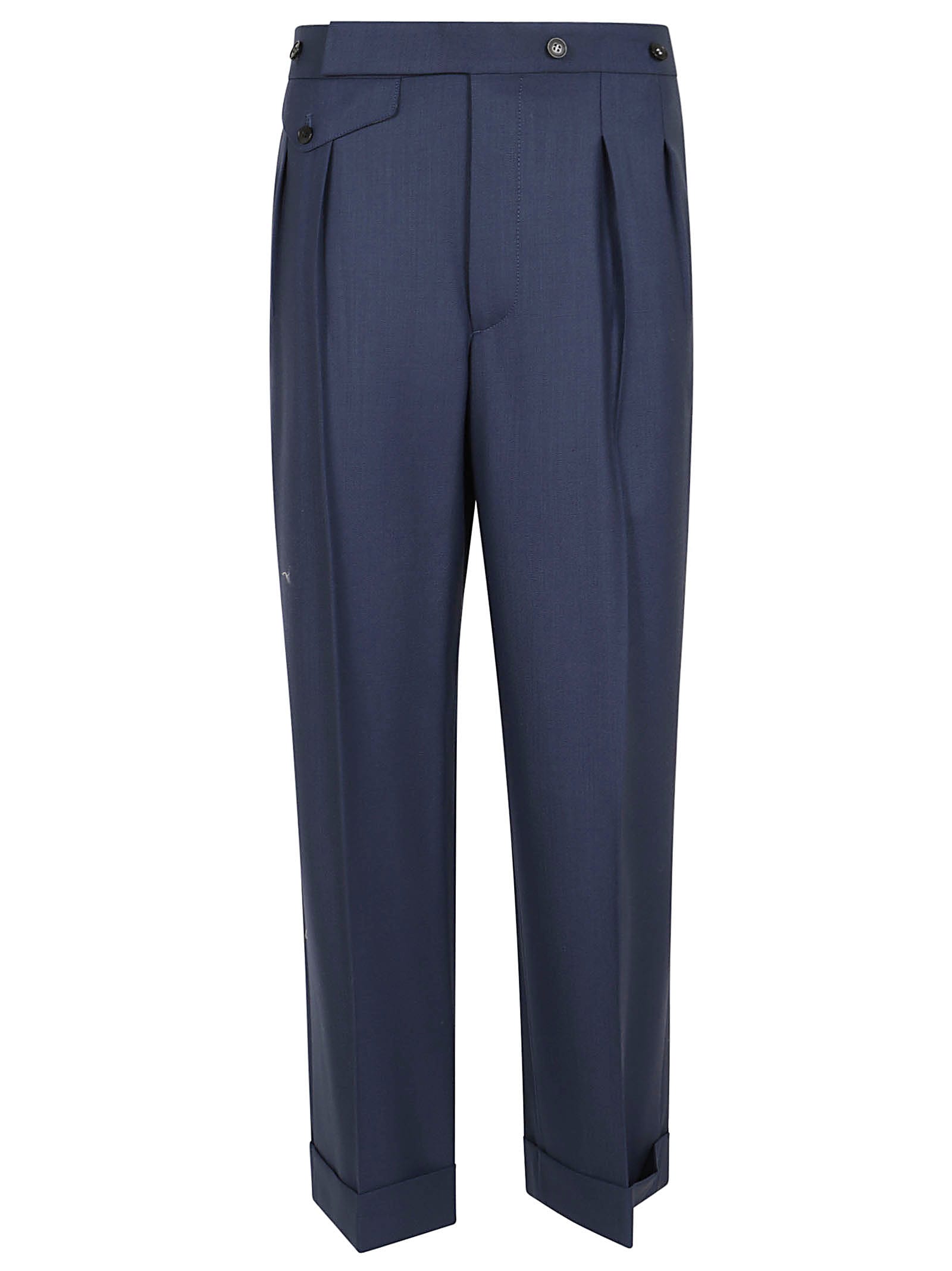 Shop Victoria Beckham Wide Leg Cropped Trouser In Heritage Blue