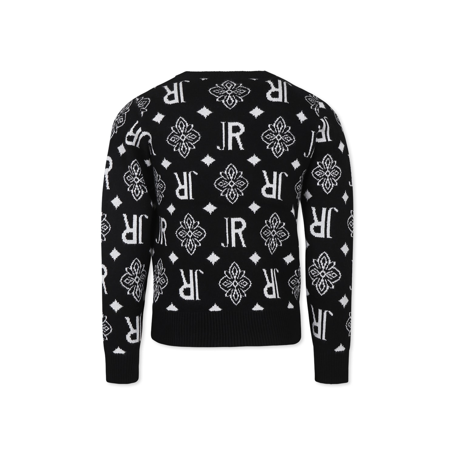 Richmond Black Sweater For Boy With Logo In Black