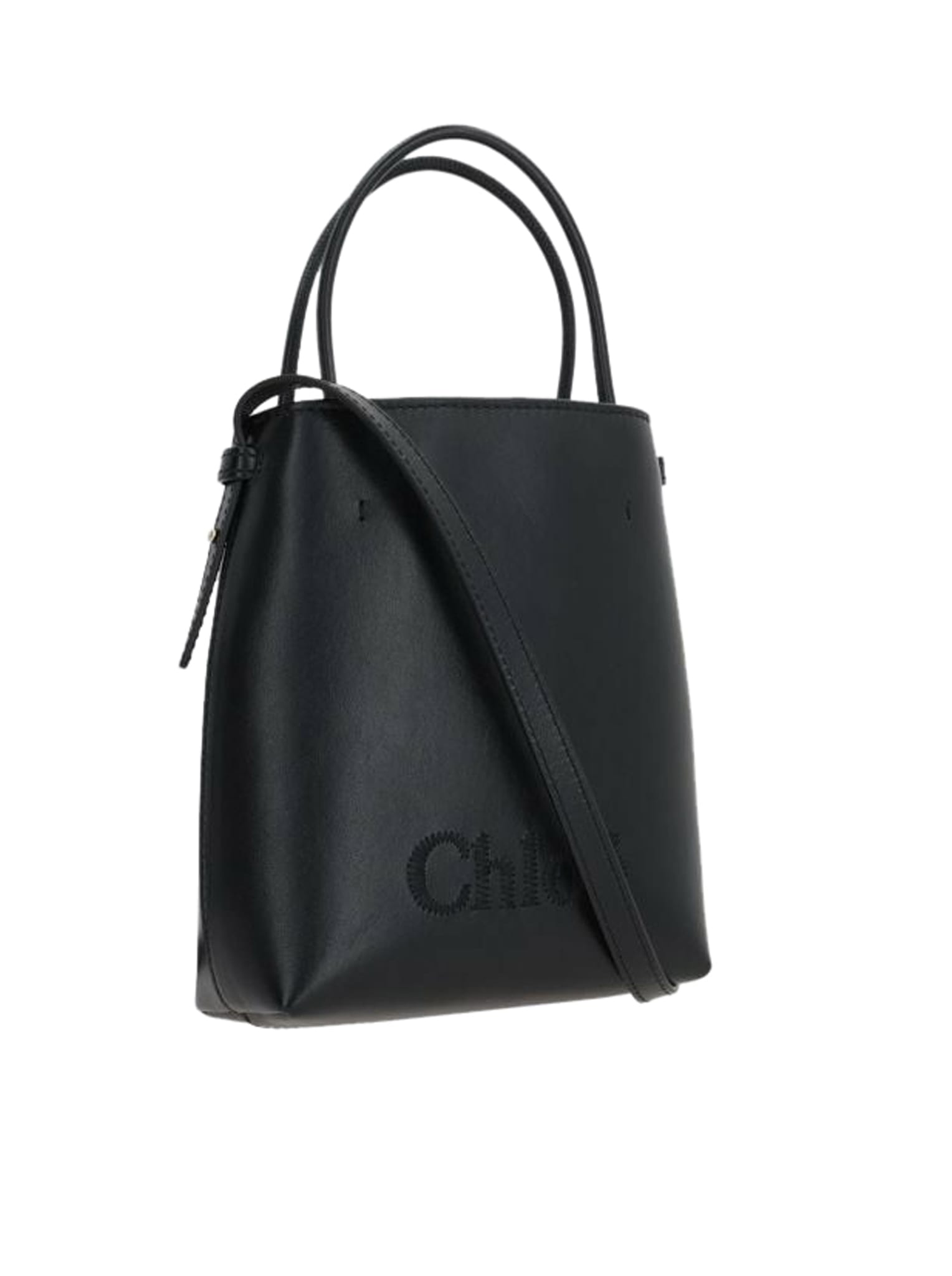 Shop Chloé Sense Micro Bucket Bag In Black