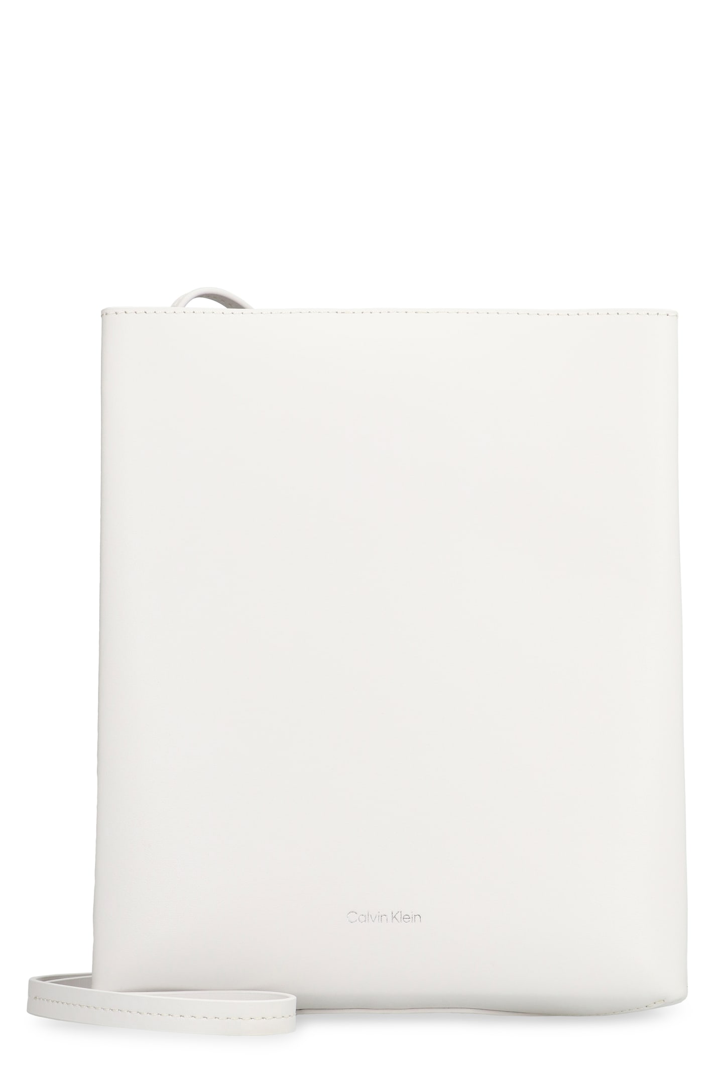Calvin Klein Leather Crossbody Bag In White