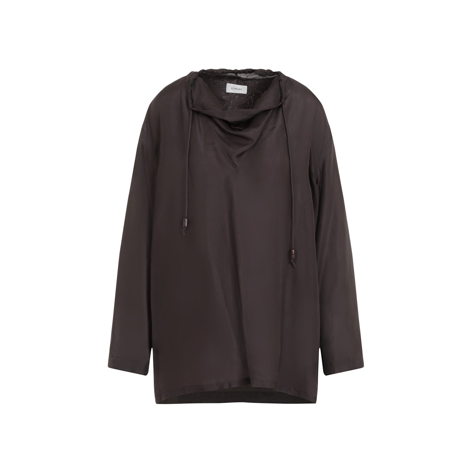 Shop Lemaire Shawl Collar Top In Espresso