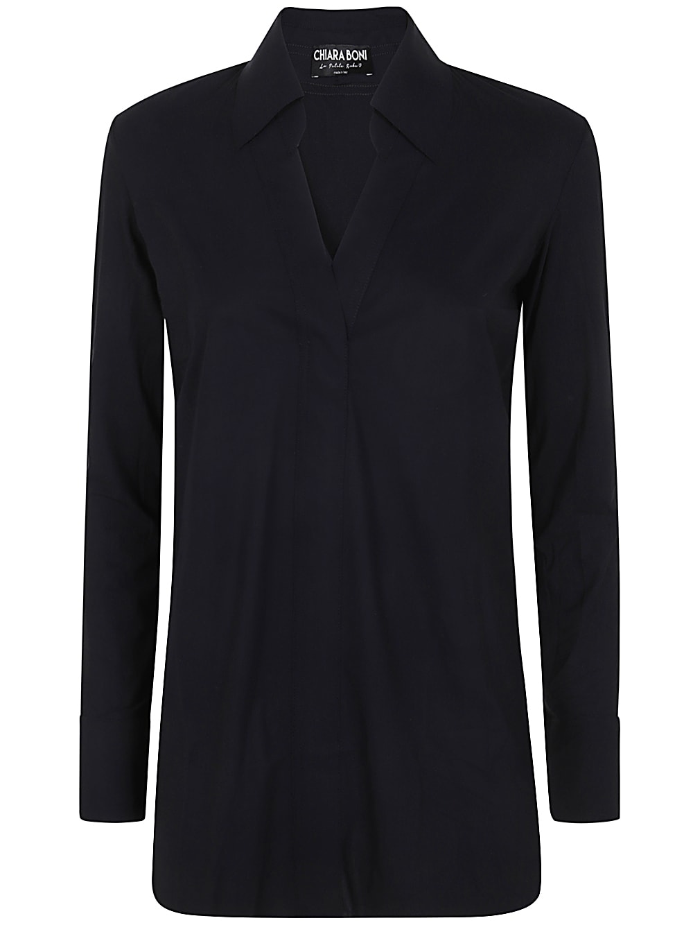 Shop La Petit Robe Di Chiara Boni Atena Slim Shirt Jersey In Black