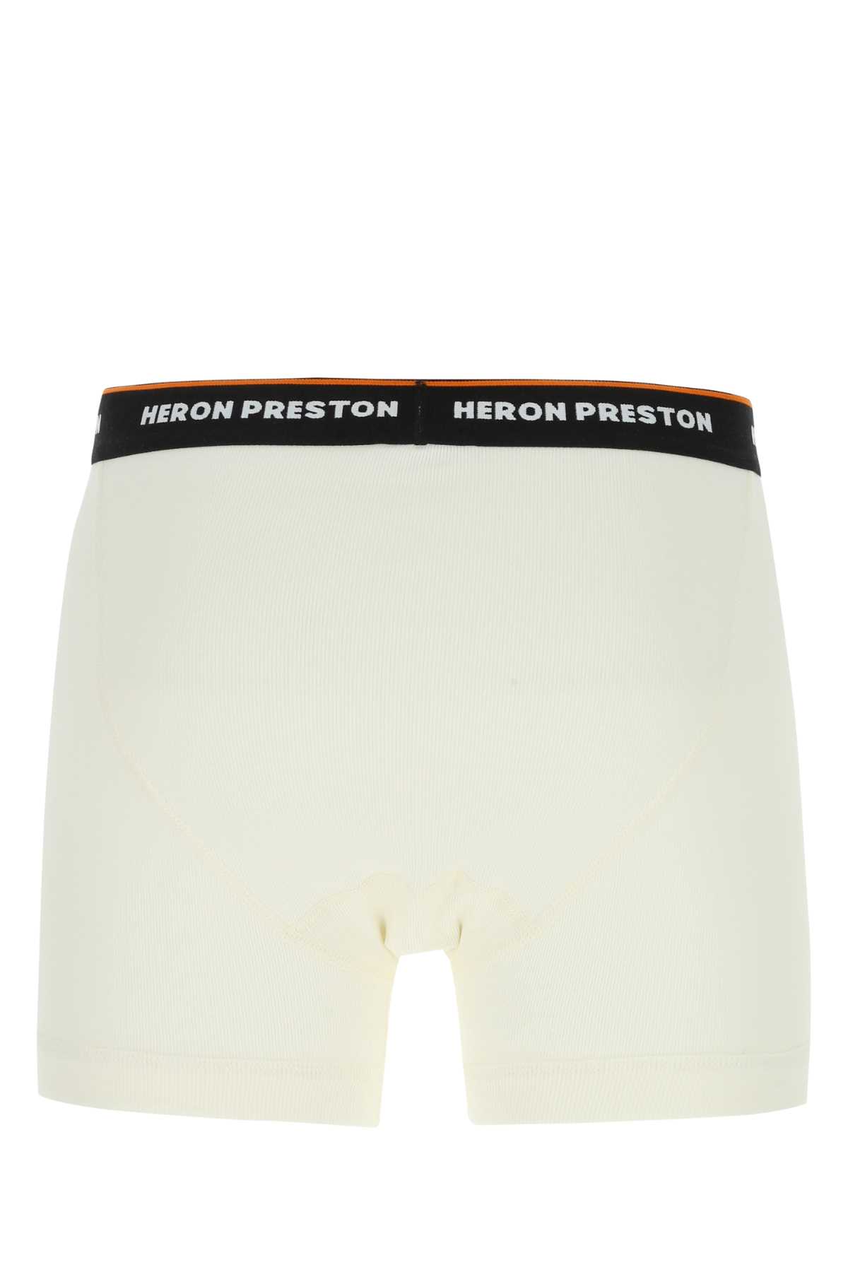 Shop Heron Preston Ivory Stretch Cotton Boxer Set In 0100